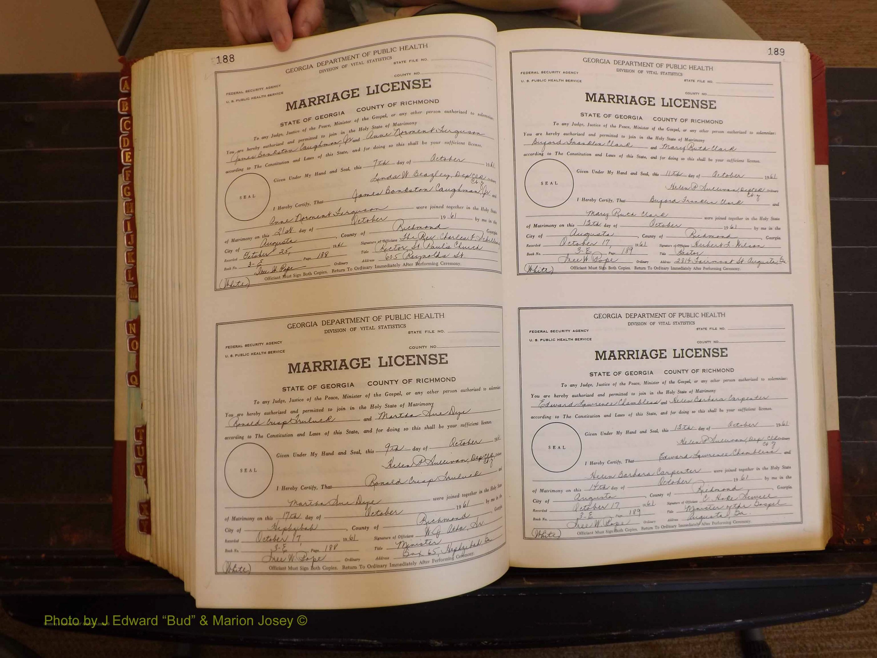 Richmond Marriages, 3E, 1961-1963 P 188-189.JPG