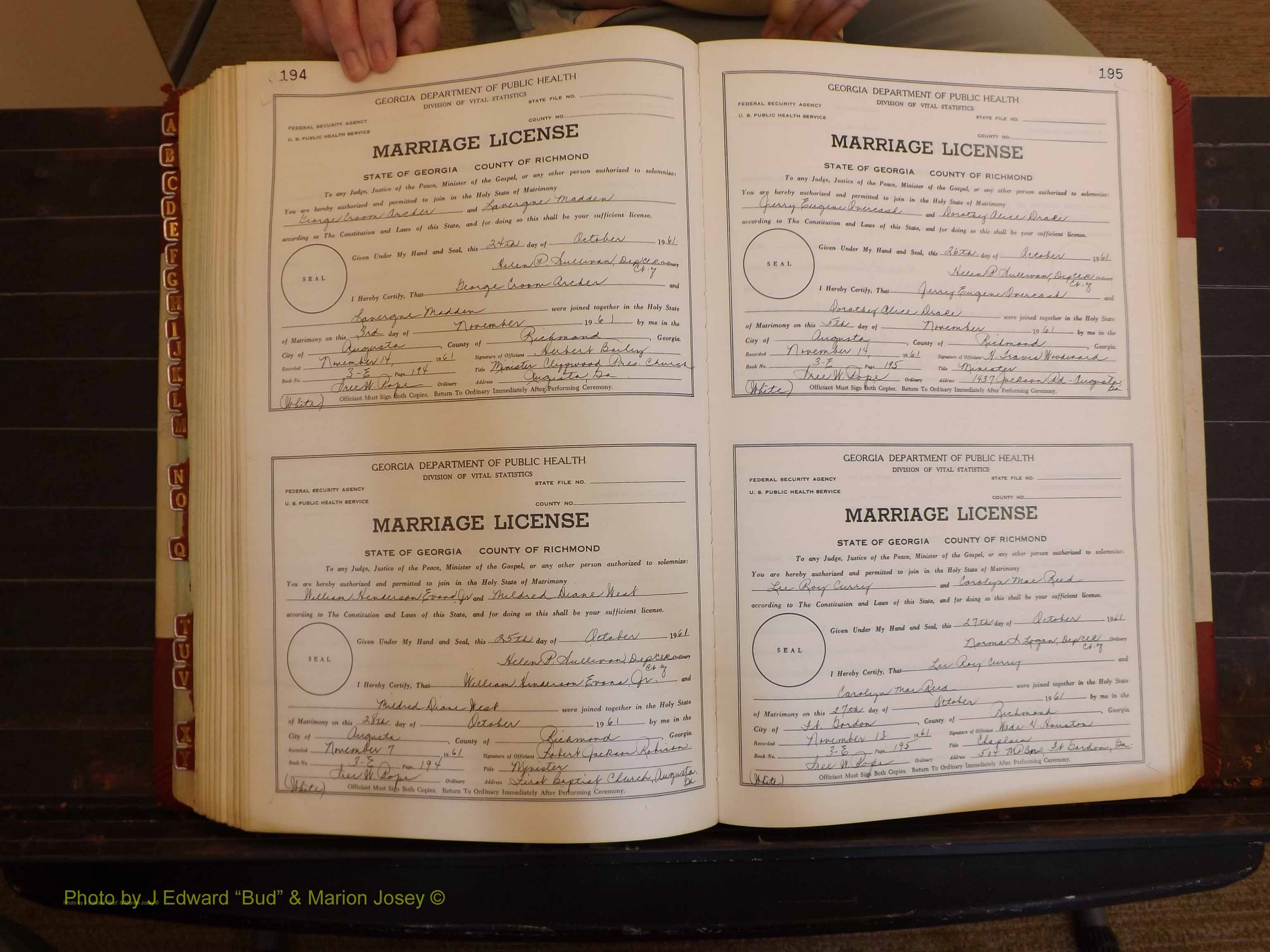 Richmond Marriages, 3E, 1961-1963 P 194-195.JPG