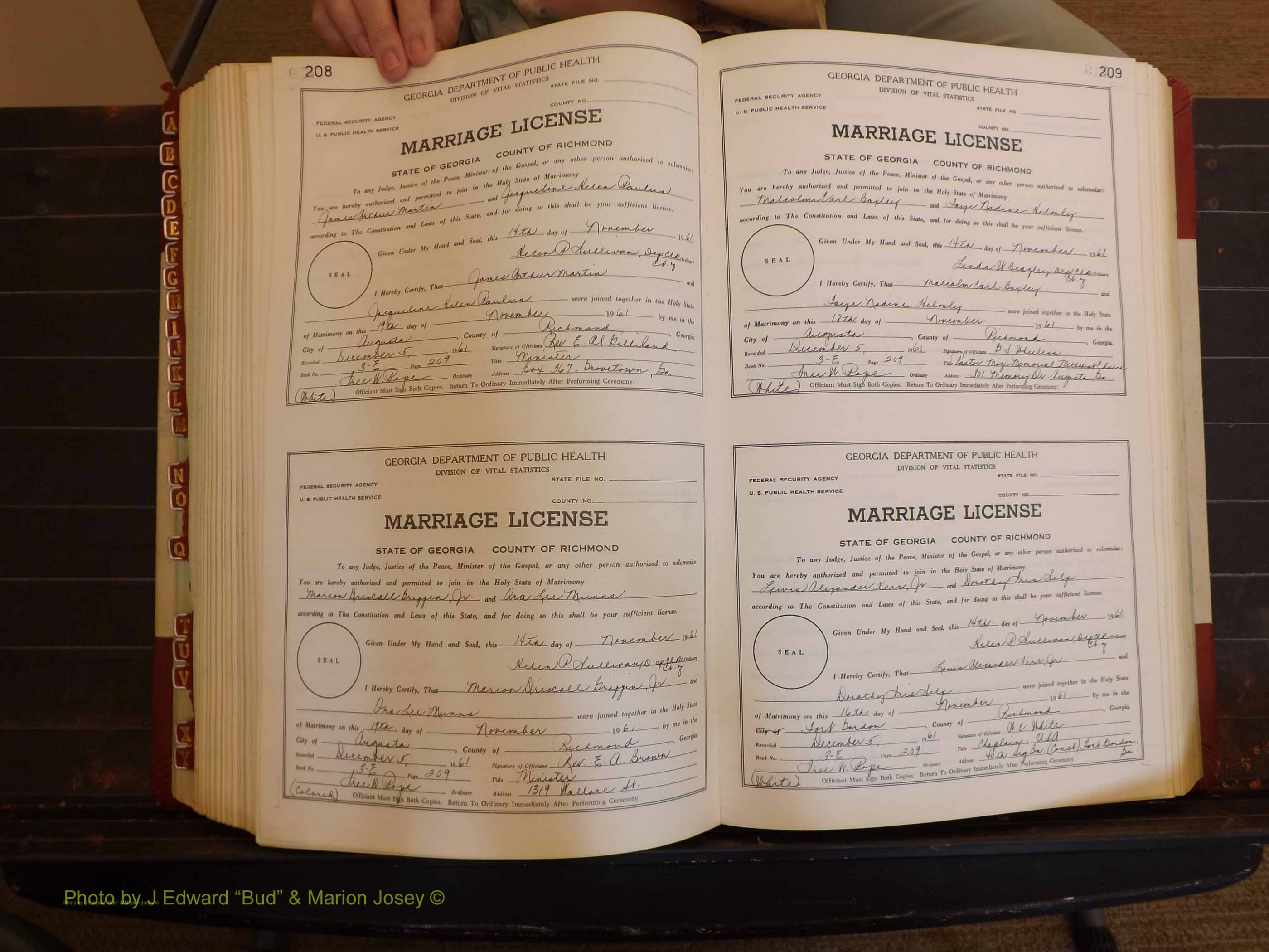 Richmond Marriages, 3E, 1961-1963 P 208-209.JPG