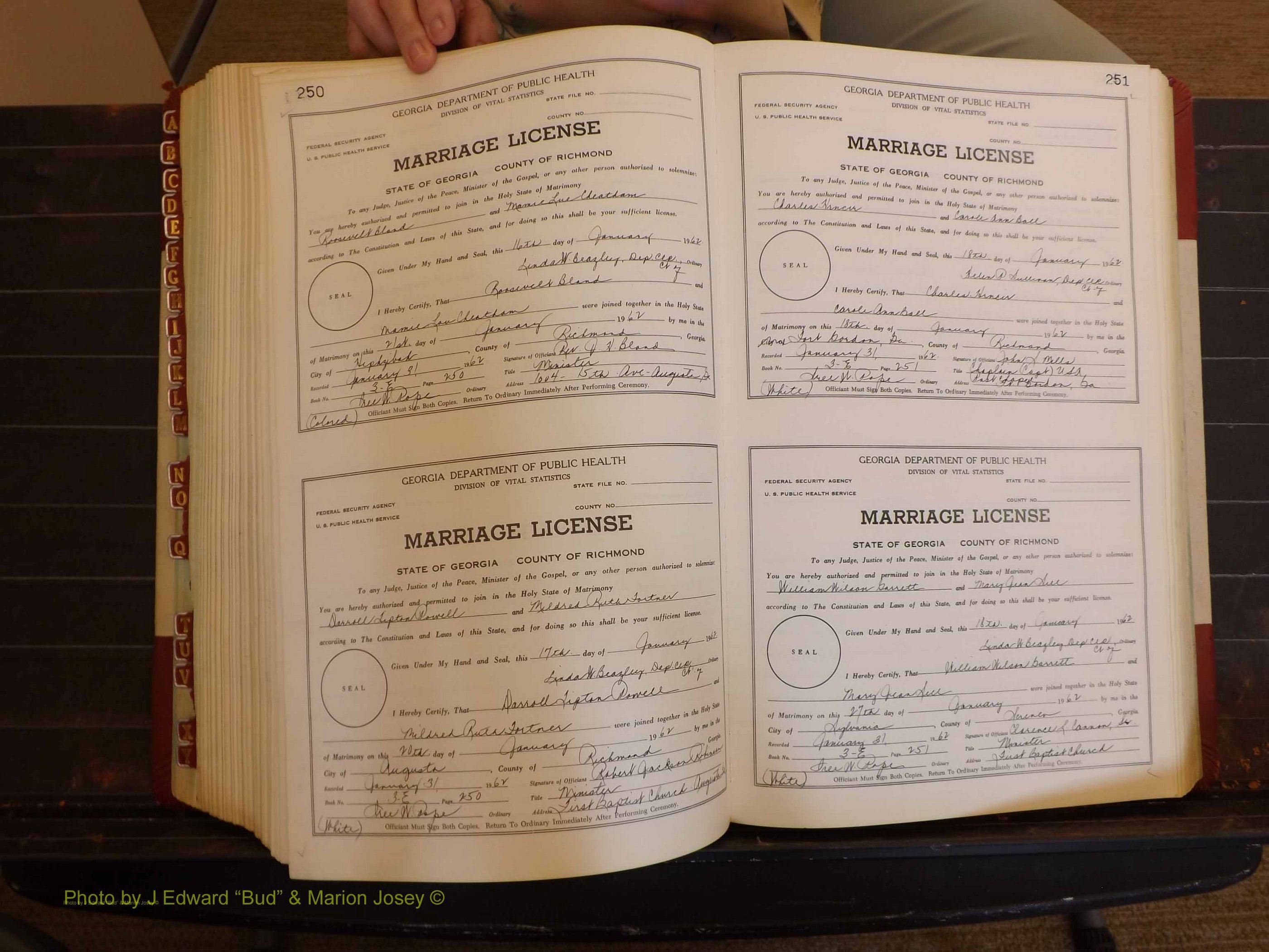 Richmond Marriages, 3E, 1961-1963 P 250-251.JPG