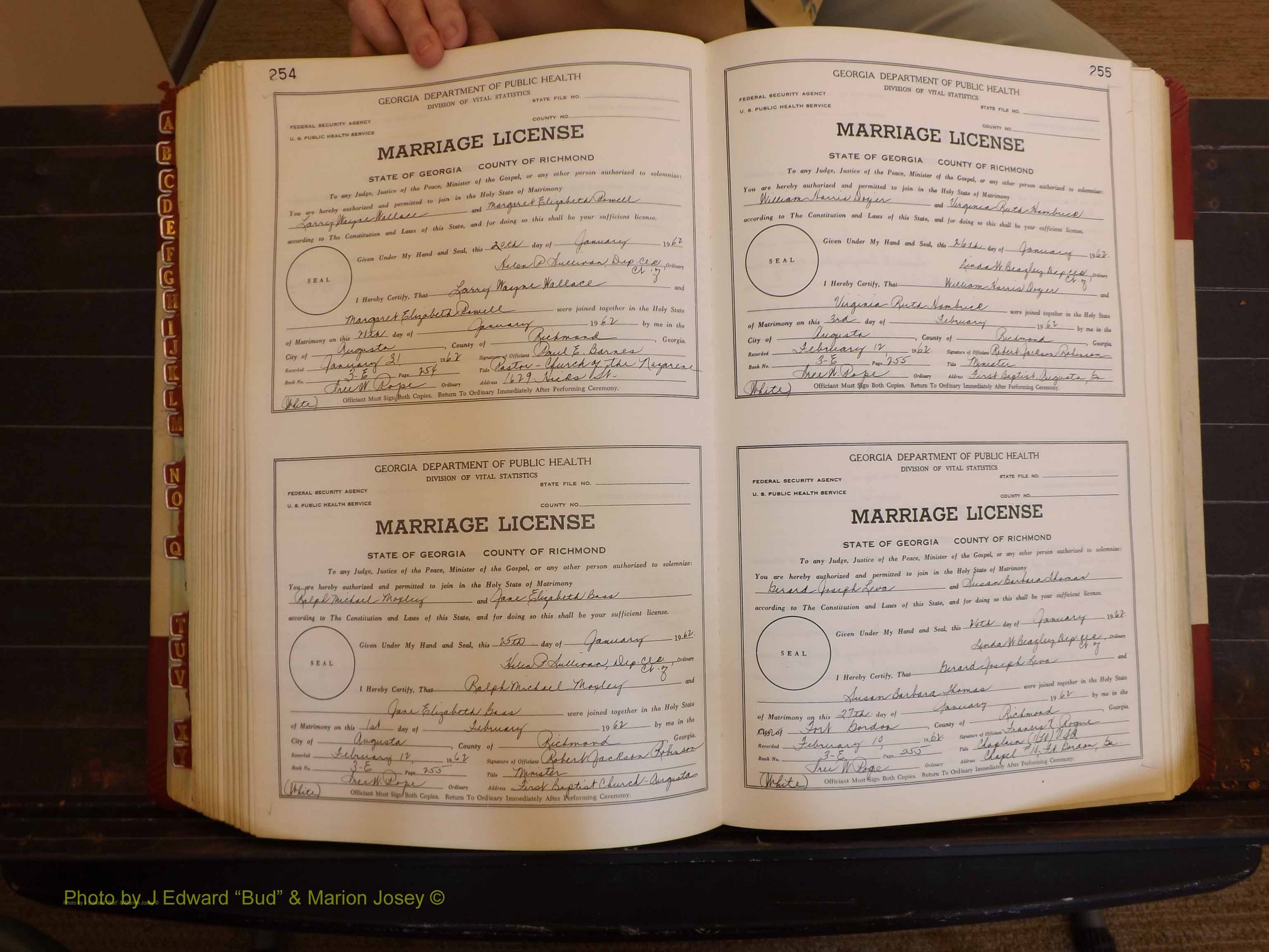 Richmond Marriages, 3E, 1961-1963 P 254-255.JPG