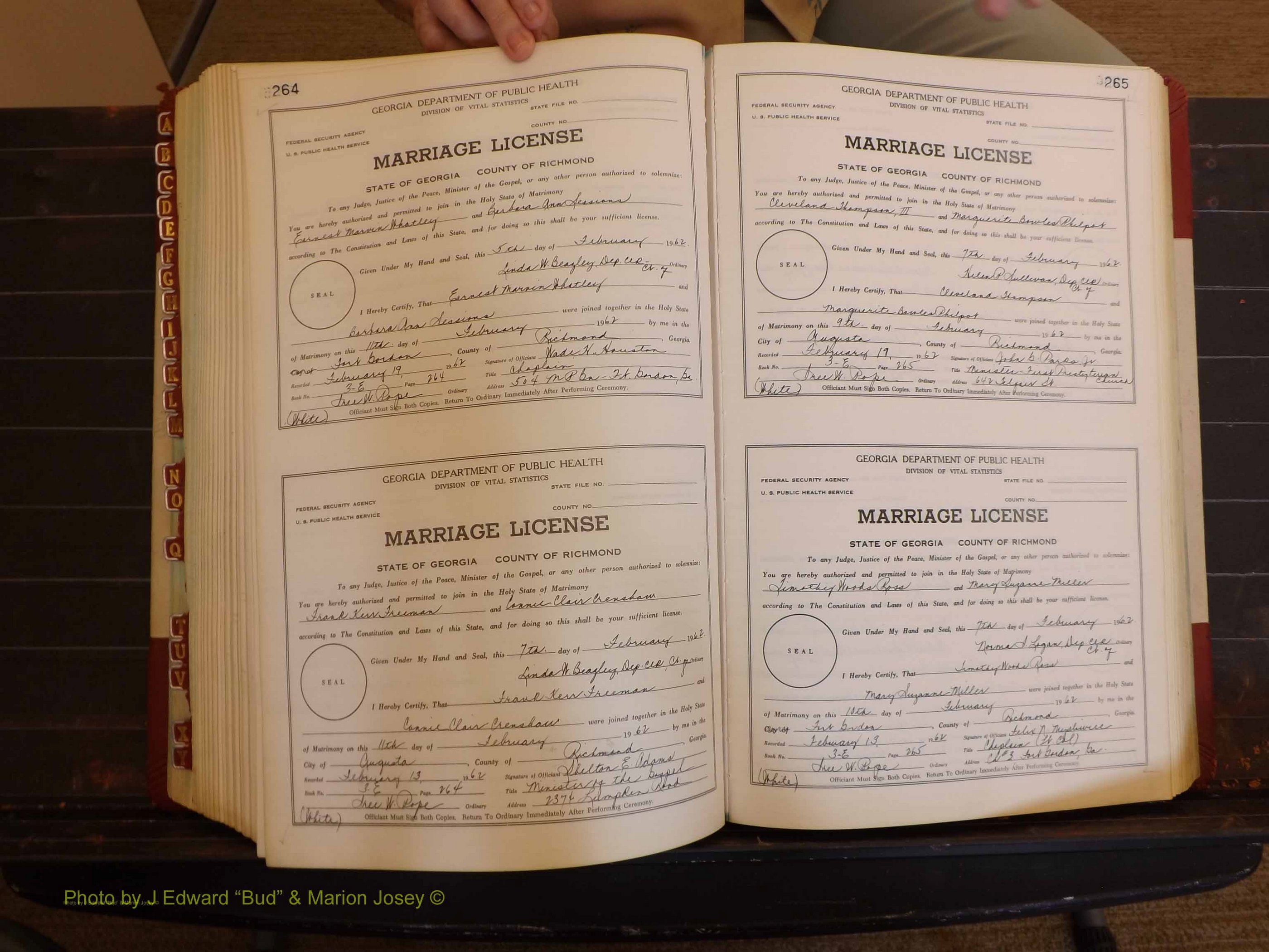 Richmond Marriages, 3E, 1961-1963 P 264-265.JPG