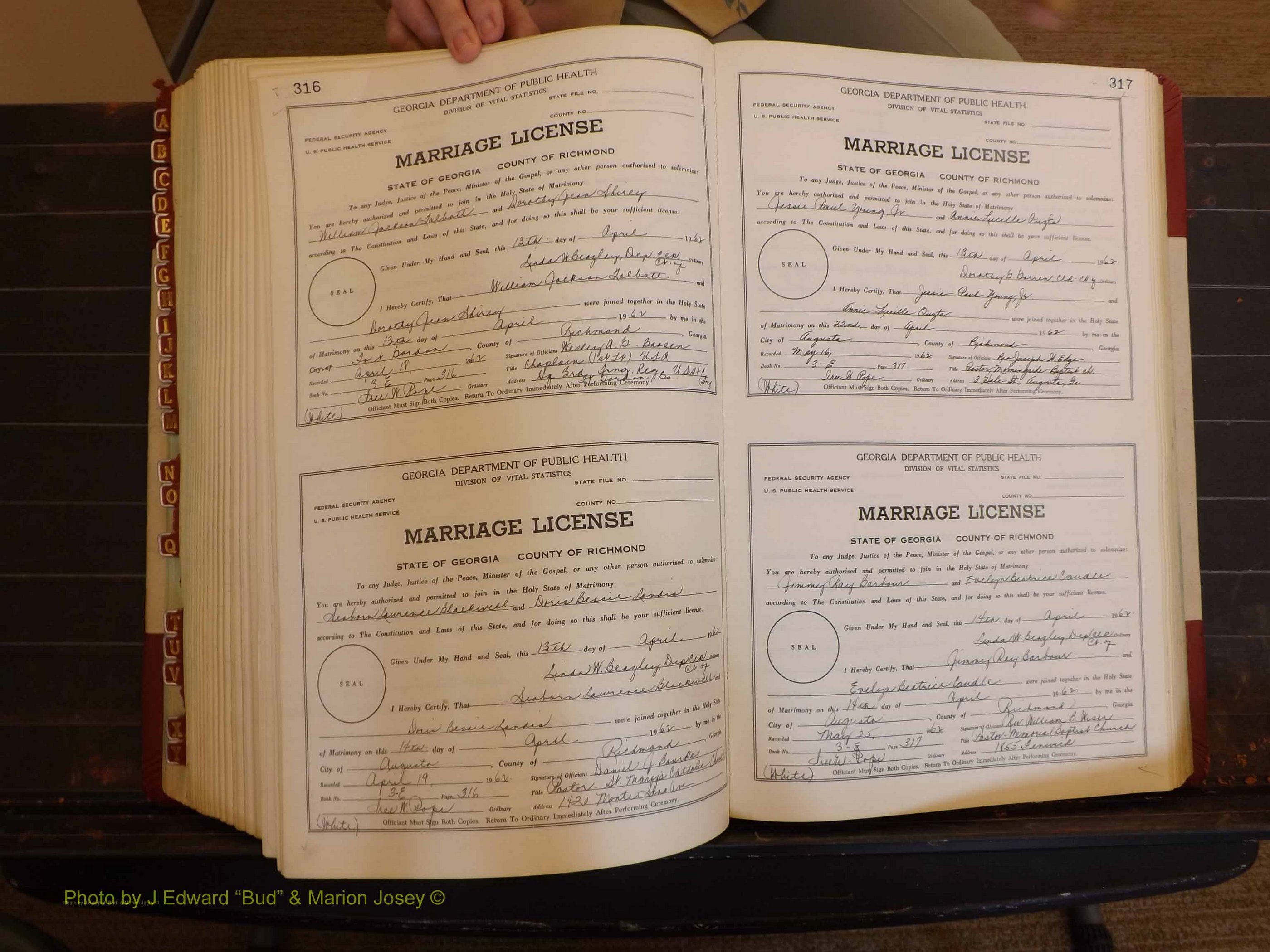 Richmond Marriages, 3E, 1961-1963 P 316-317.JPG