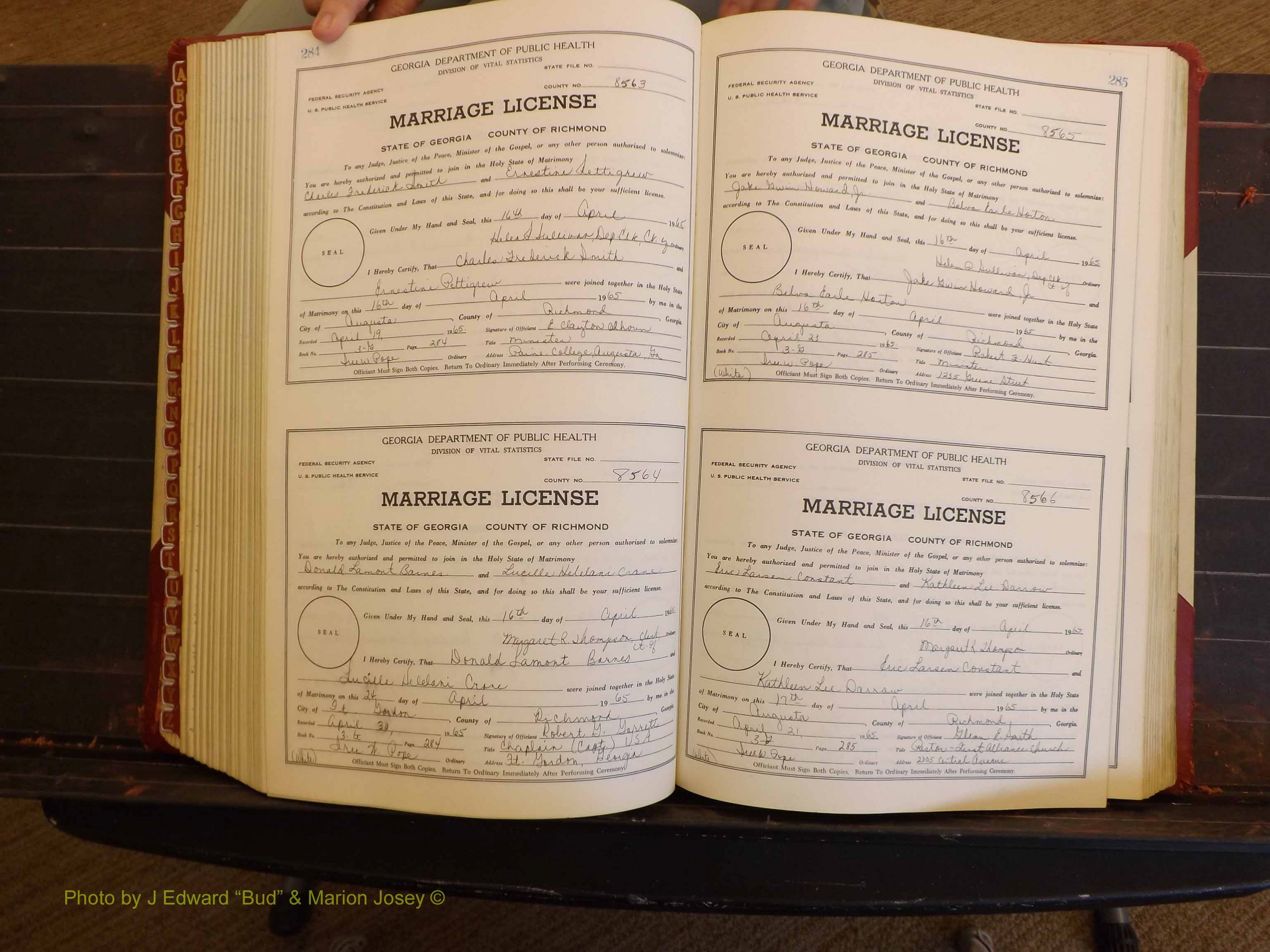 Richmond Marriages, 3G, 1964-1966 P 284-285.JPG