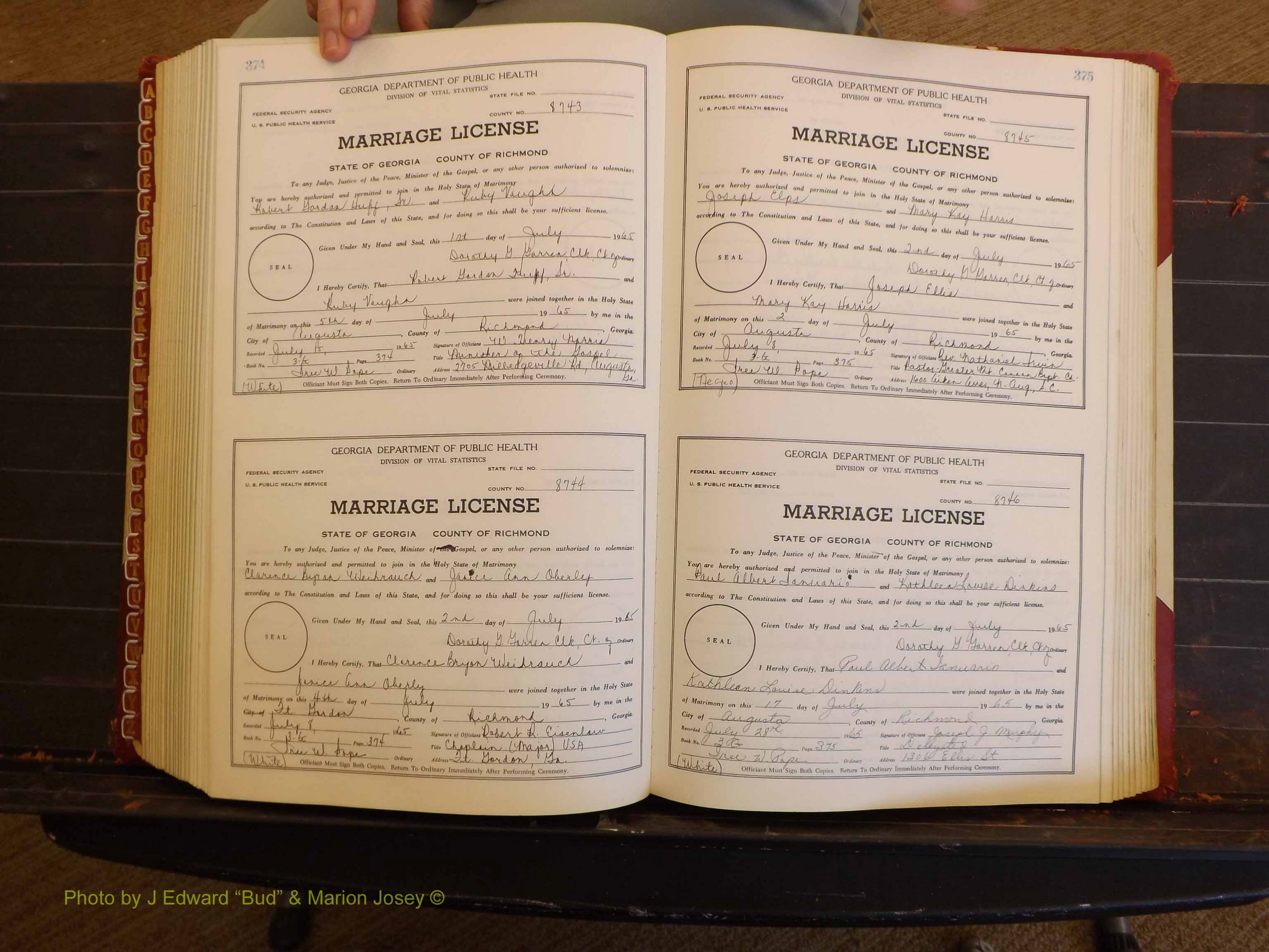 Richmond Marriages, 3G, 1964-1966 P 374-375.JPG