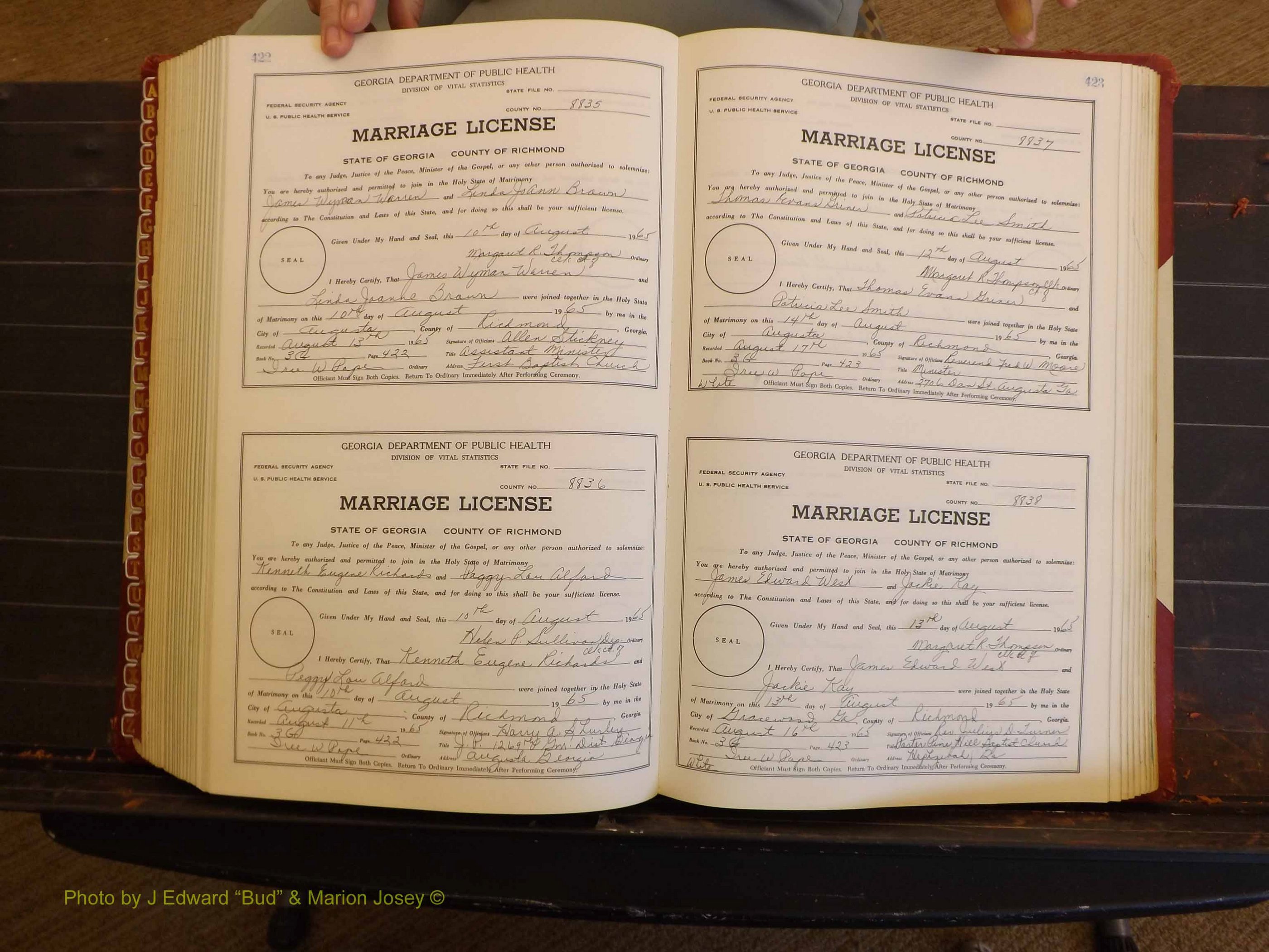 Richmond Marriages, 3G, 1964-1966 P 422-423.JPG