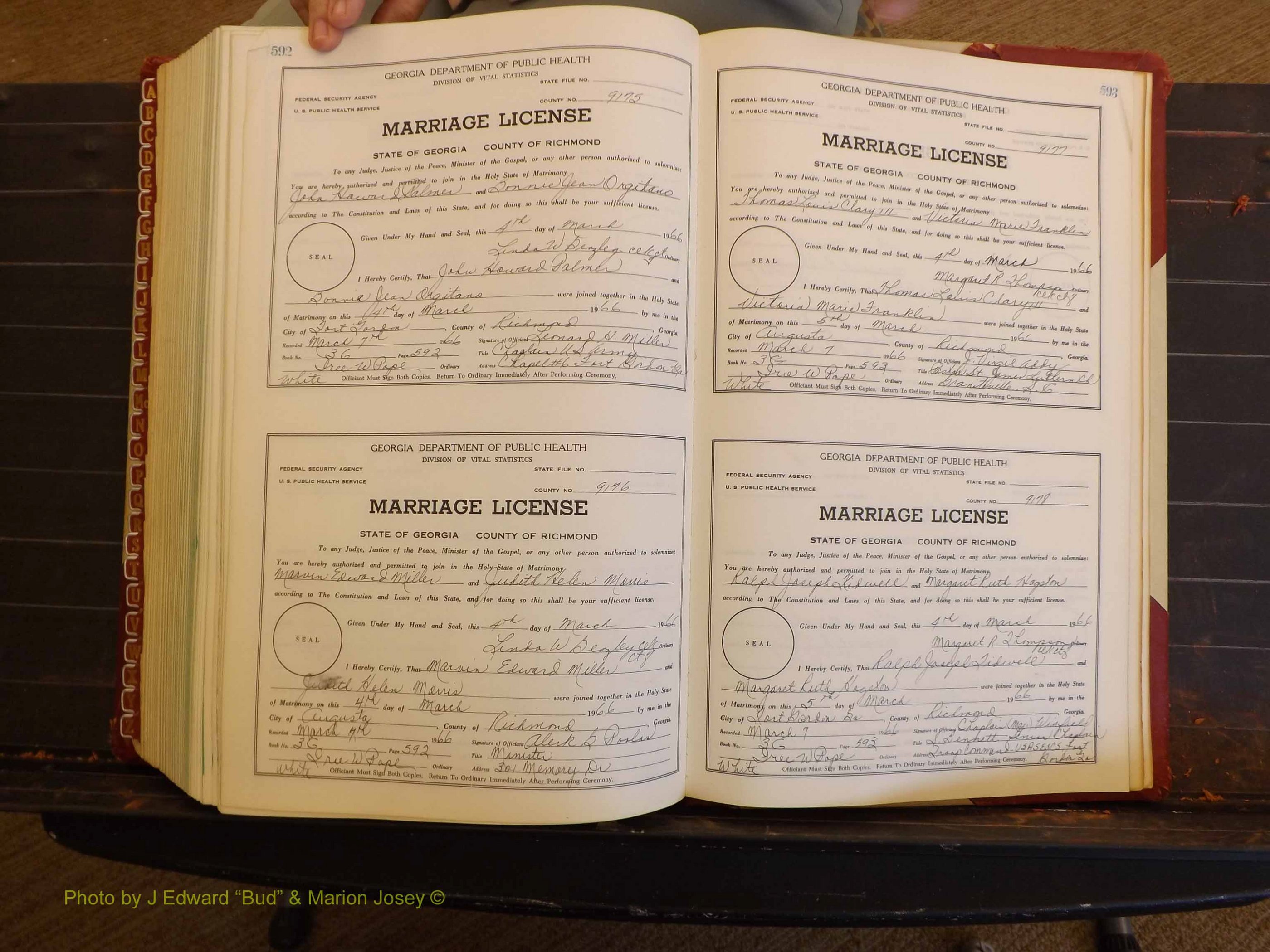 Richmond Marriages, 3G, 1964-1966 P 592-593.JPG