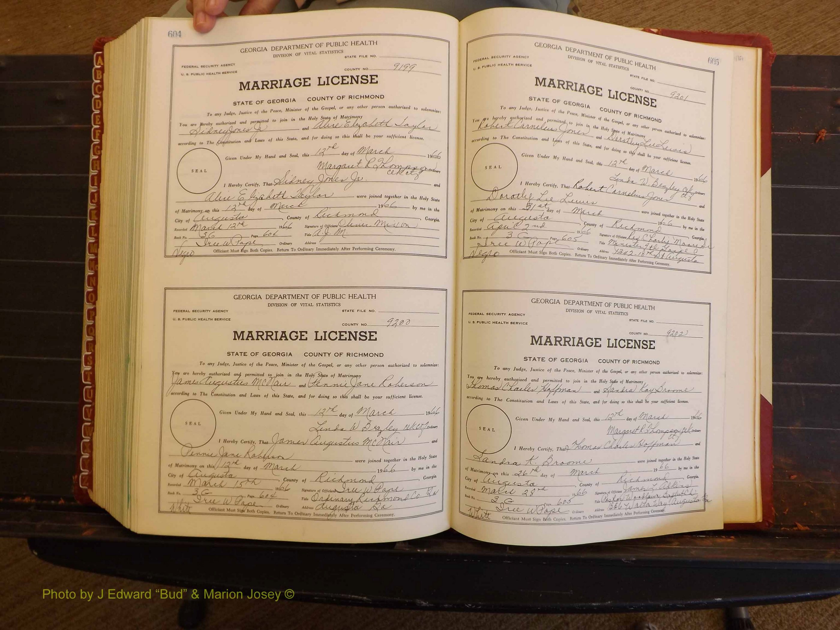 Richmond Marriages, 3G, 1964-1966 P 604-605.JPG