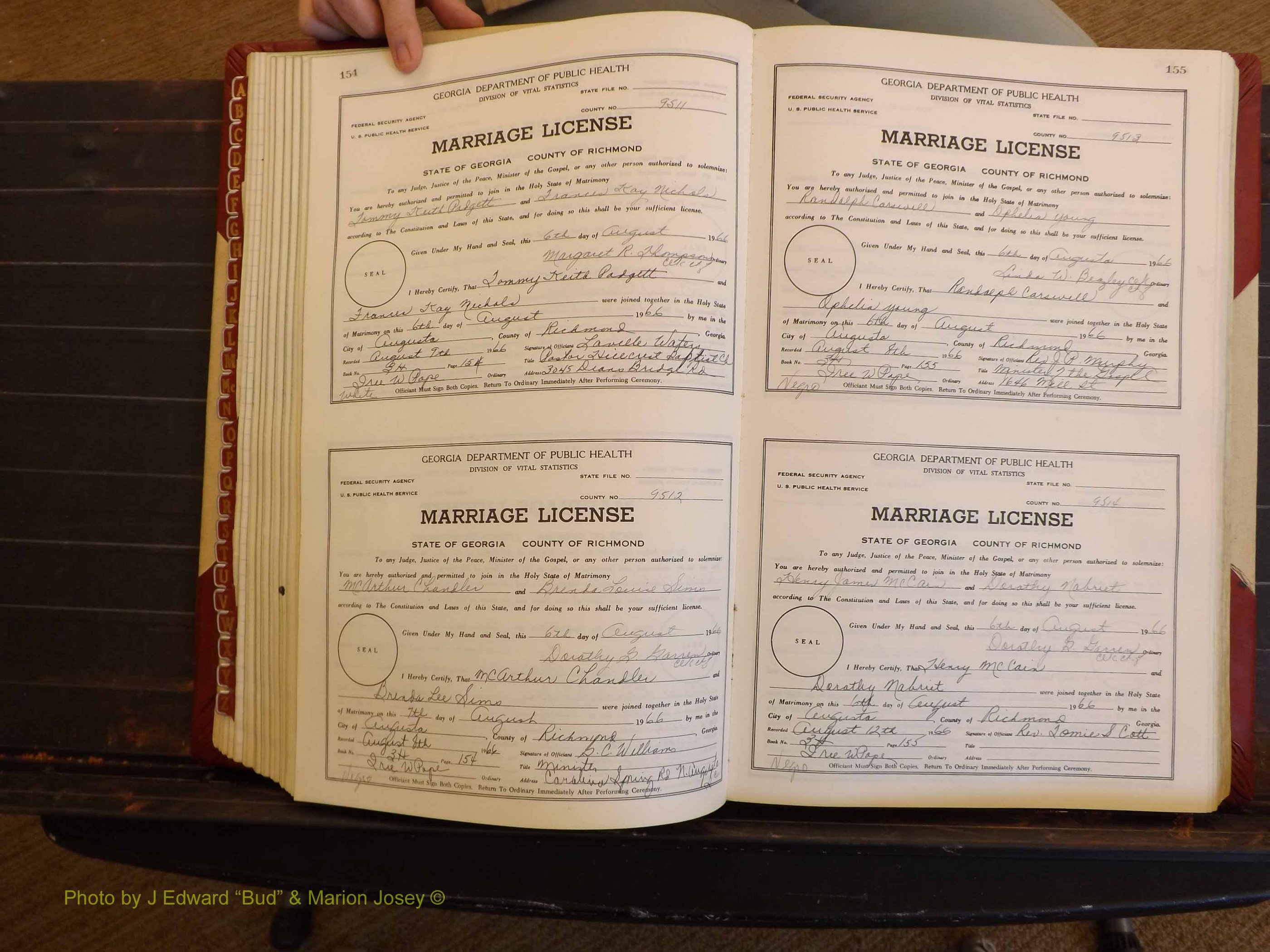 Richmond Marriages, 3H, 1966-1967 P 154-155.JPG