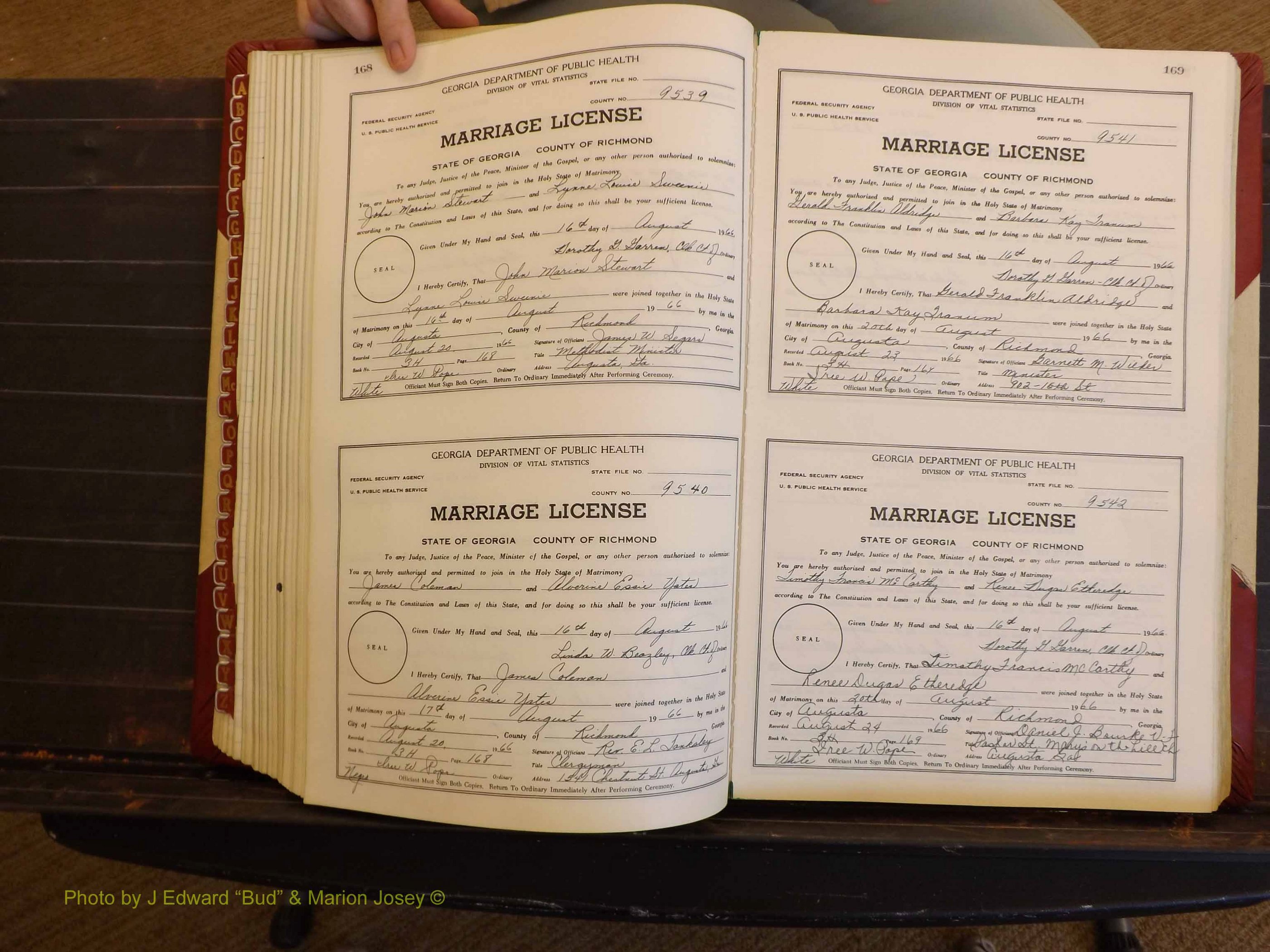 Richmond Marriages, 3H, 1966-1967 P 168-169.JPG