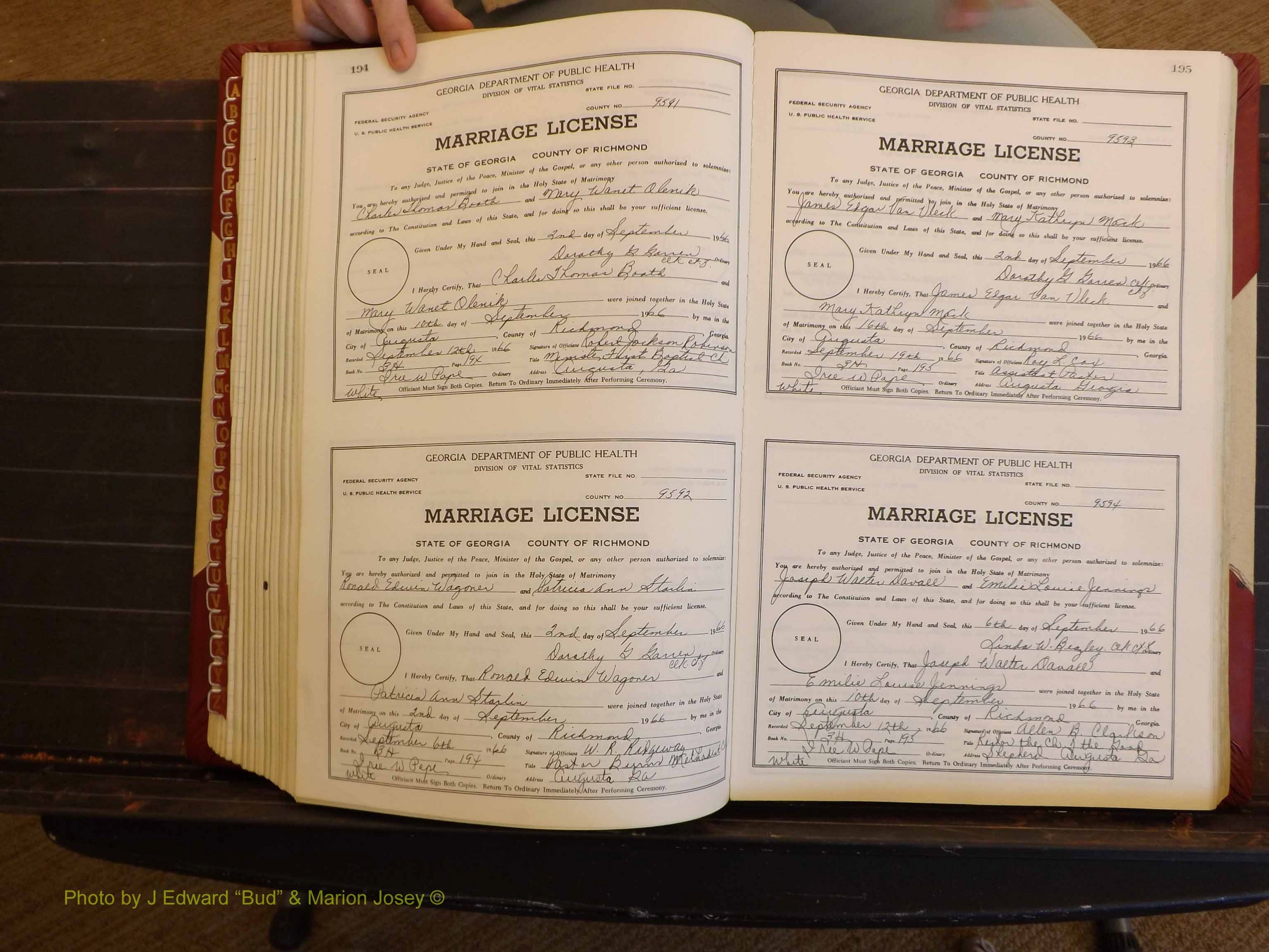 Richmond Marriages, 3H, 1966-1967 P 194-195.JPG