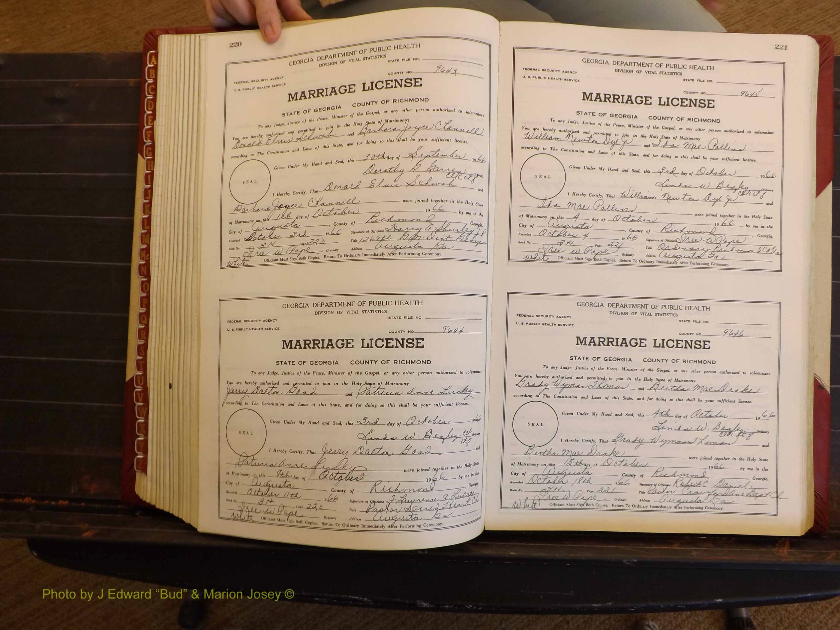 Richmond Marriages, 3H, 1966-1967 P 220-221.JPG