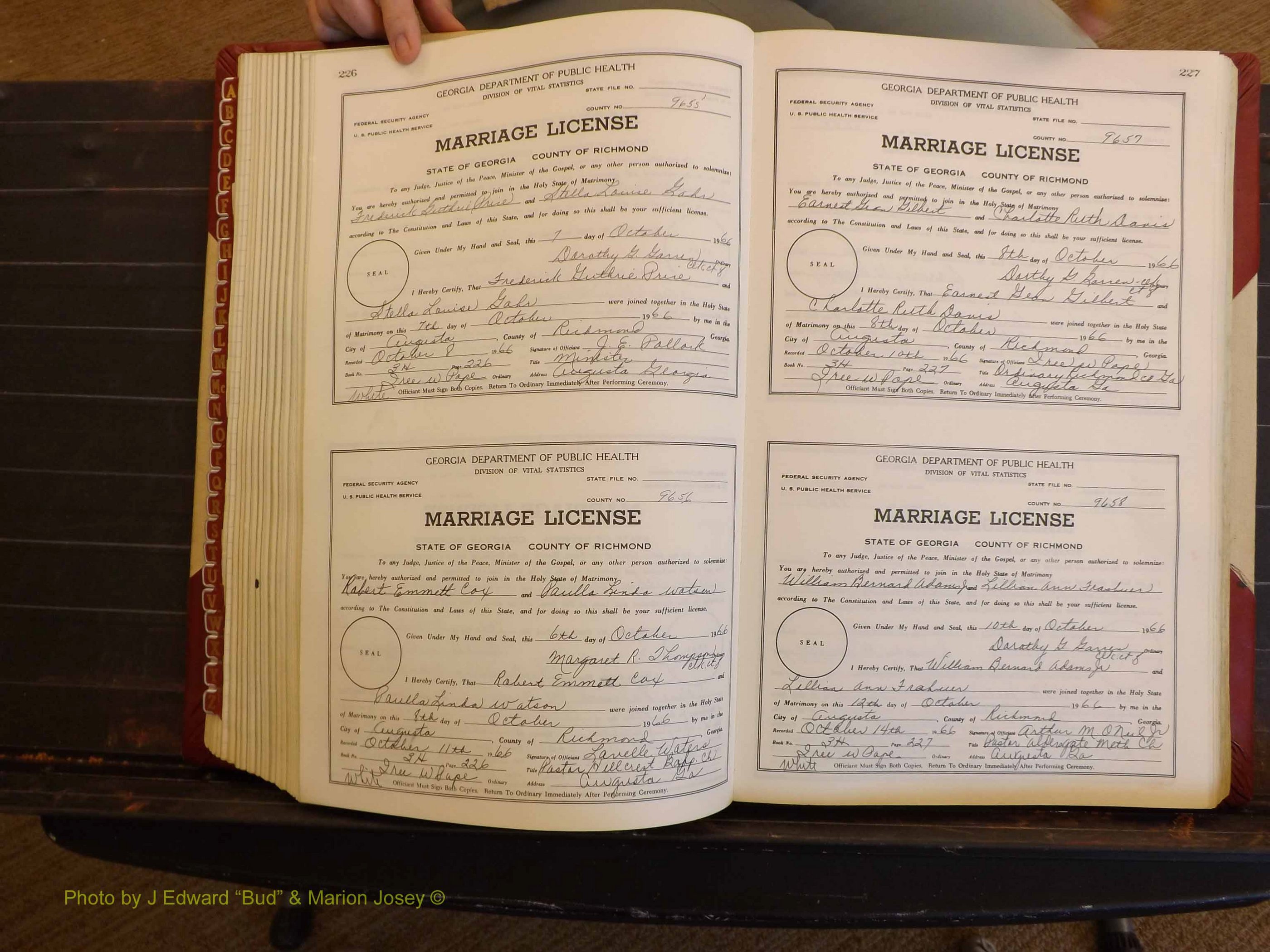 Richmond Marriages, 3H, 1966-1967 P 226-227.JPG