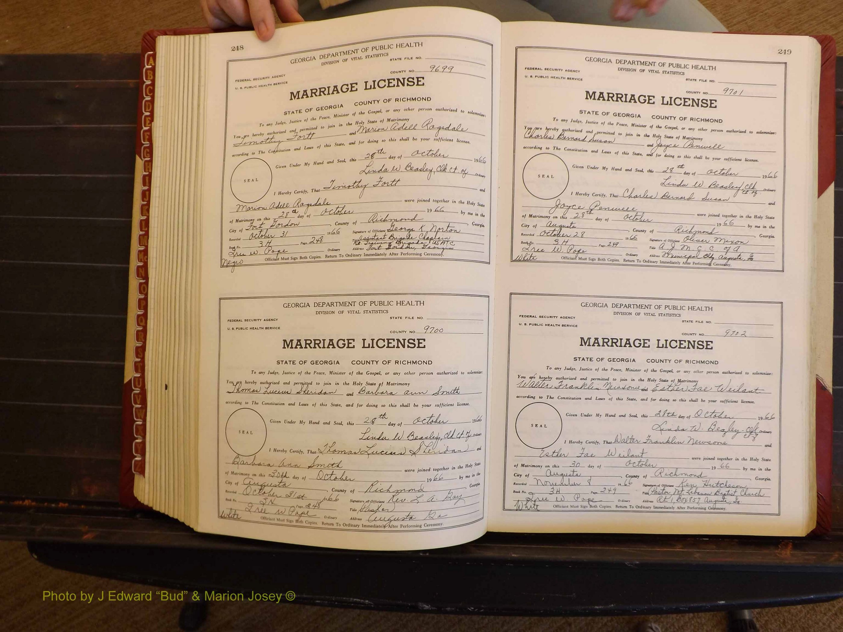 Richmond Marriages, 3H, 1966-1967 P 248-249.JPG