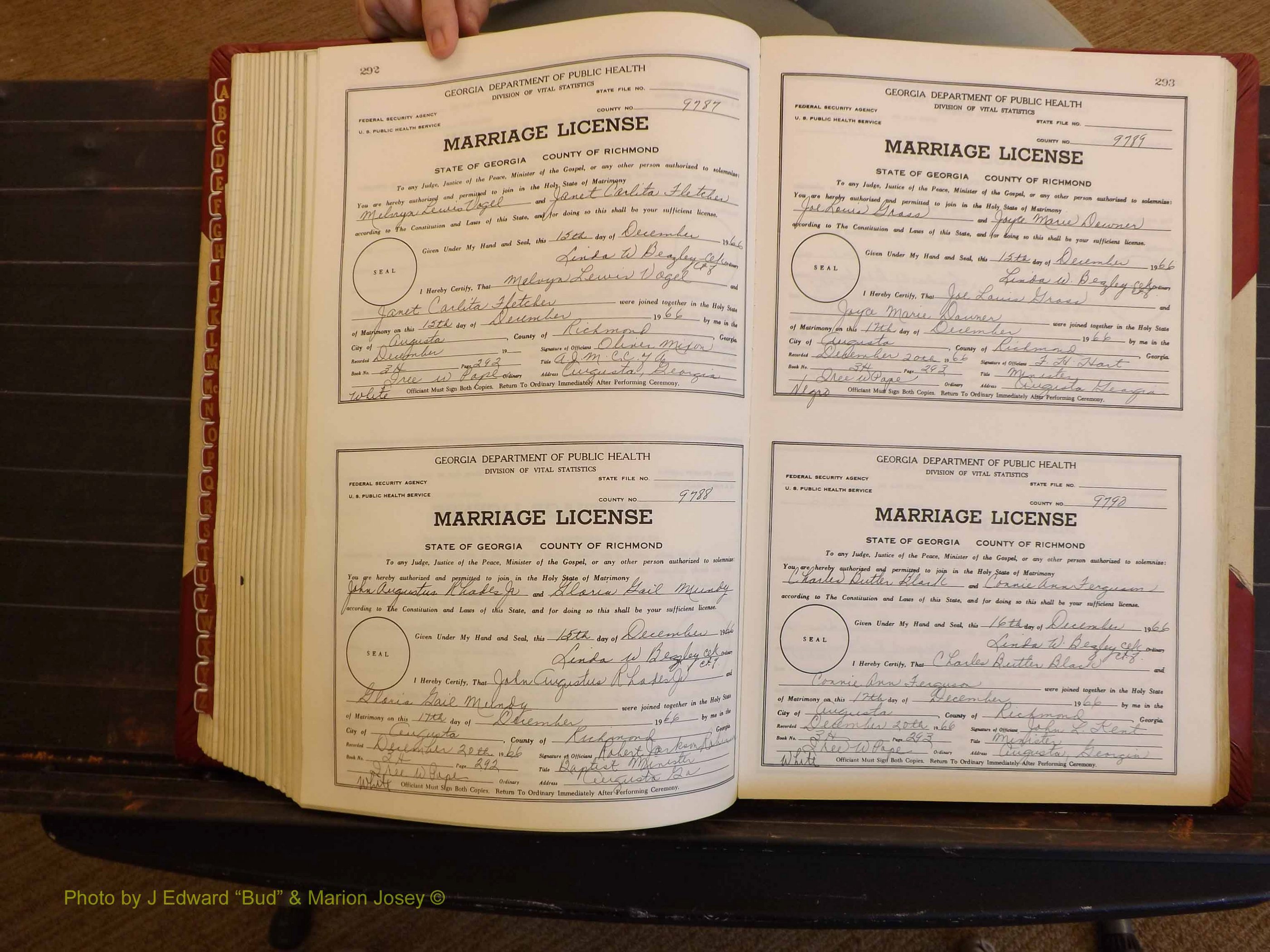 Richmond Marriages, 3H, 1966-1967 P 292-293.JPG