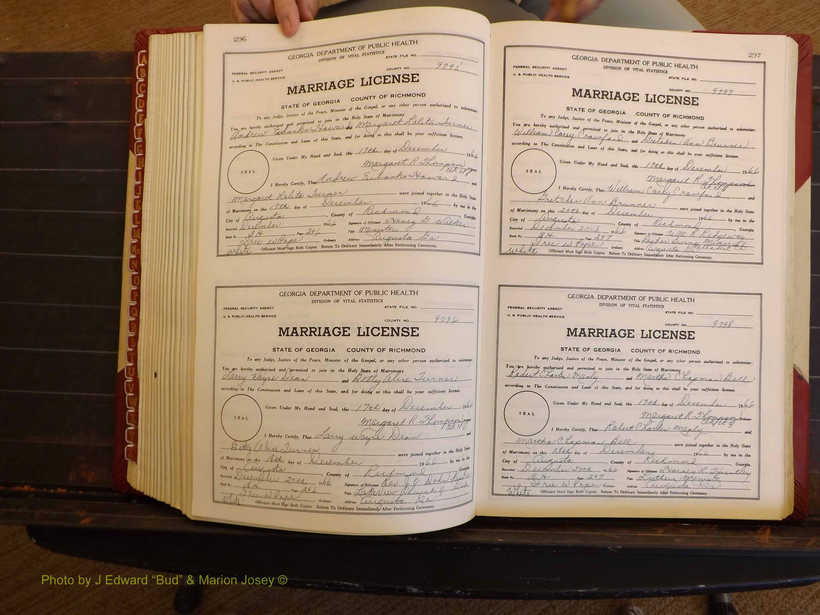 Richmond Marriages, 3H, 1966-1967 P 296-297.JPG