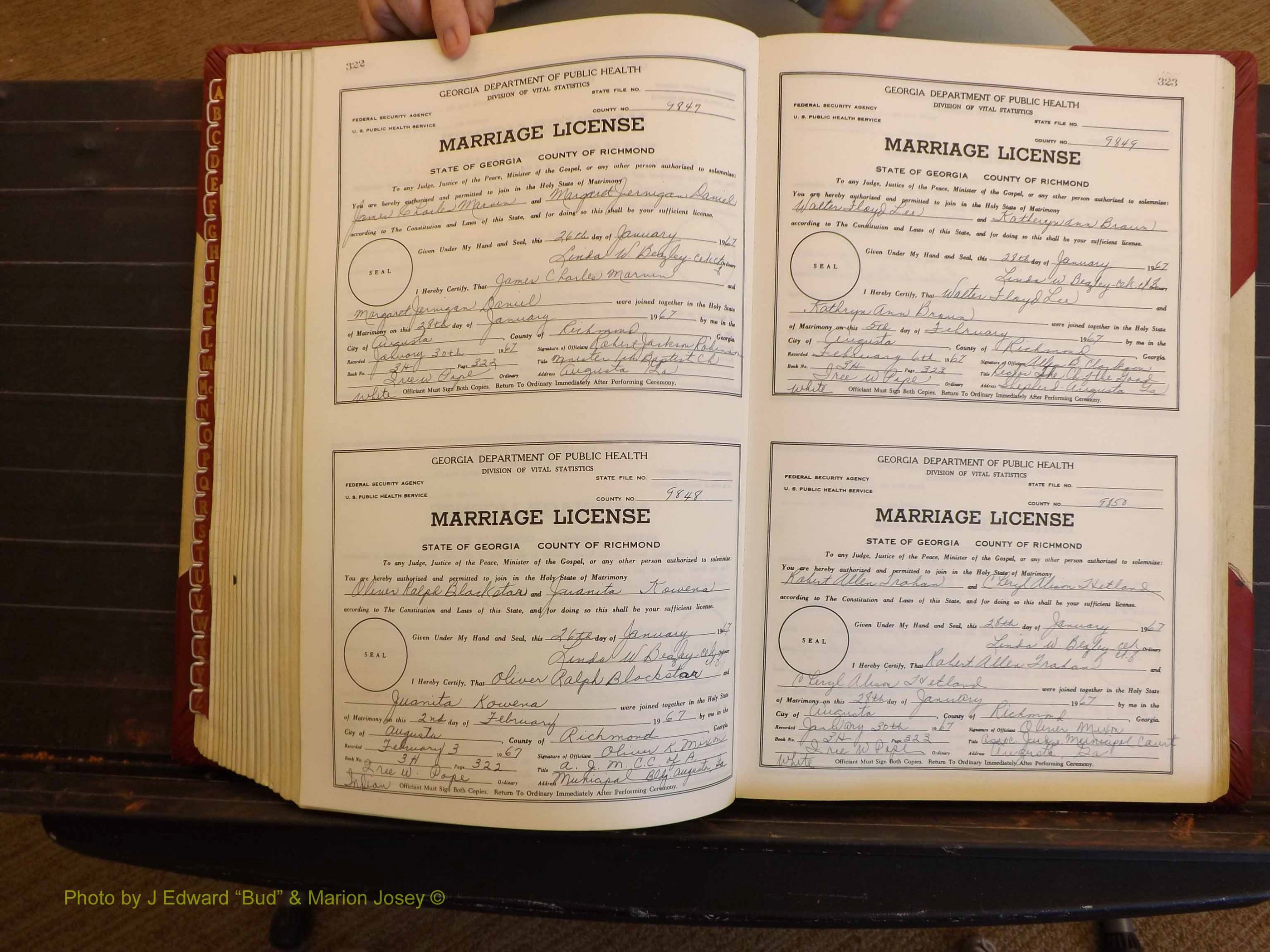 Richmond Marriages, 3H, 1966-1967 P 322-323.JPG