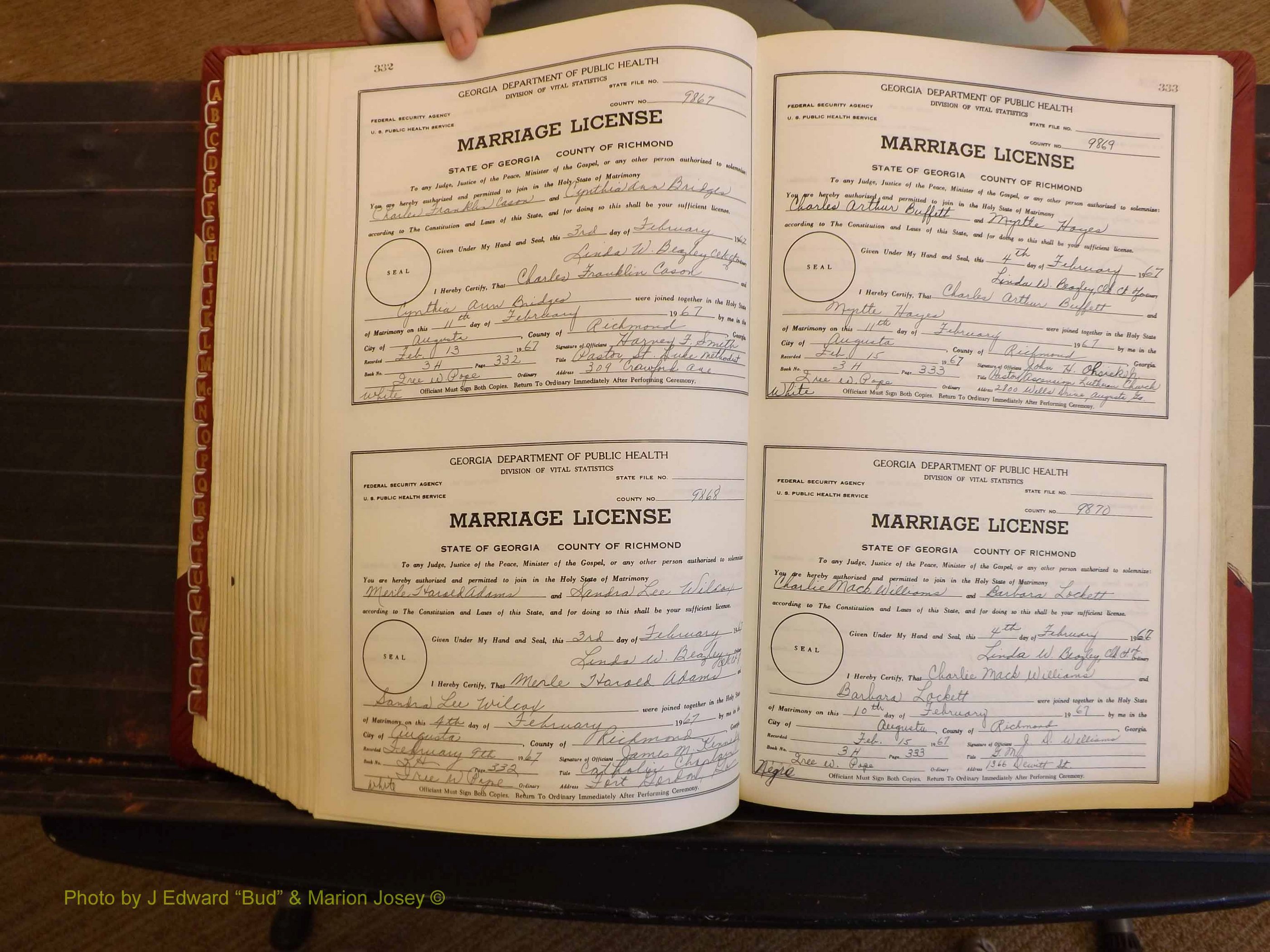 Richmond Marriages, 3H, 1966-1967 P 332-333.JPG
