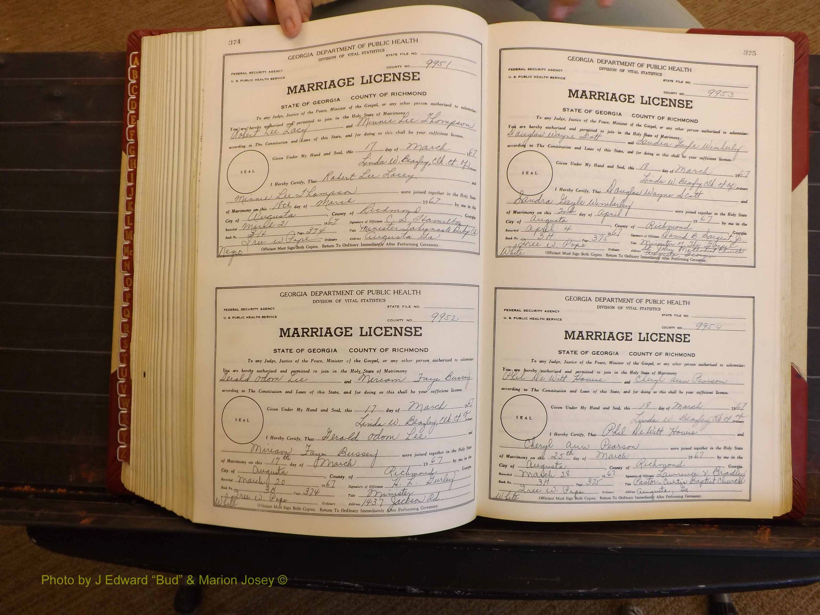 Richmond Marriages, 3H, 1966-1967 P 374-375.JPG