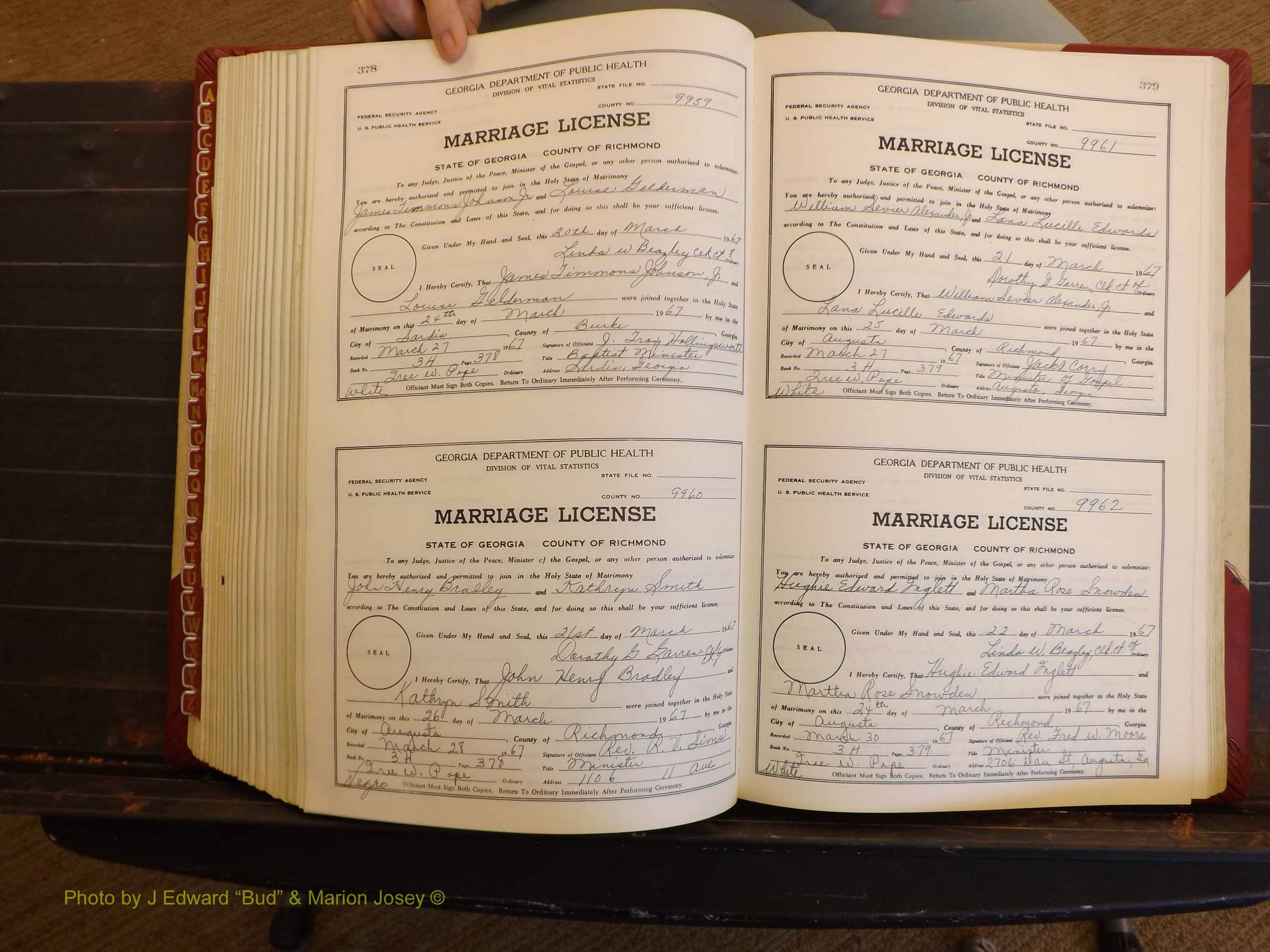 Richmond Marriages, 3H, 1966-1967 P 378-379.JPG