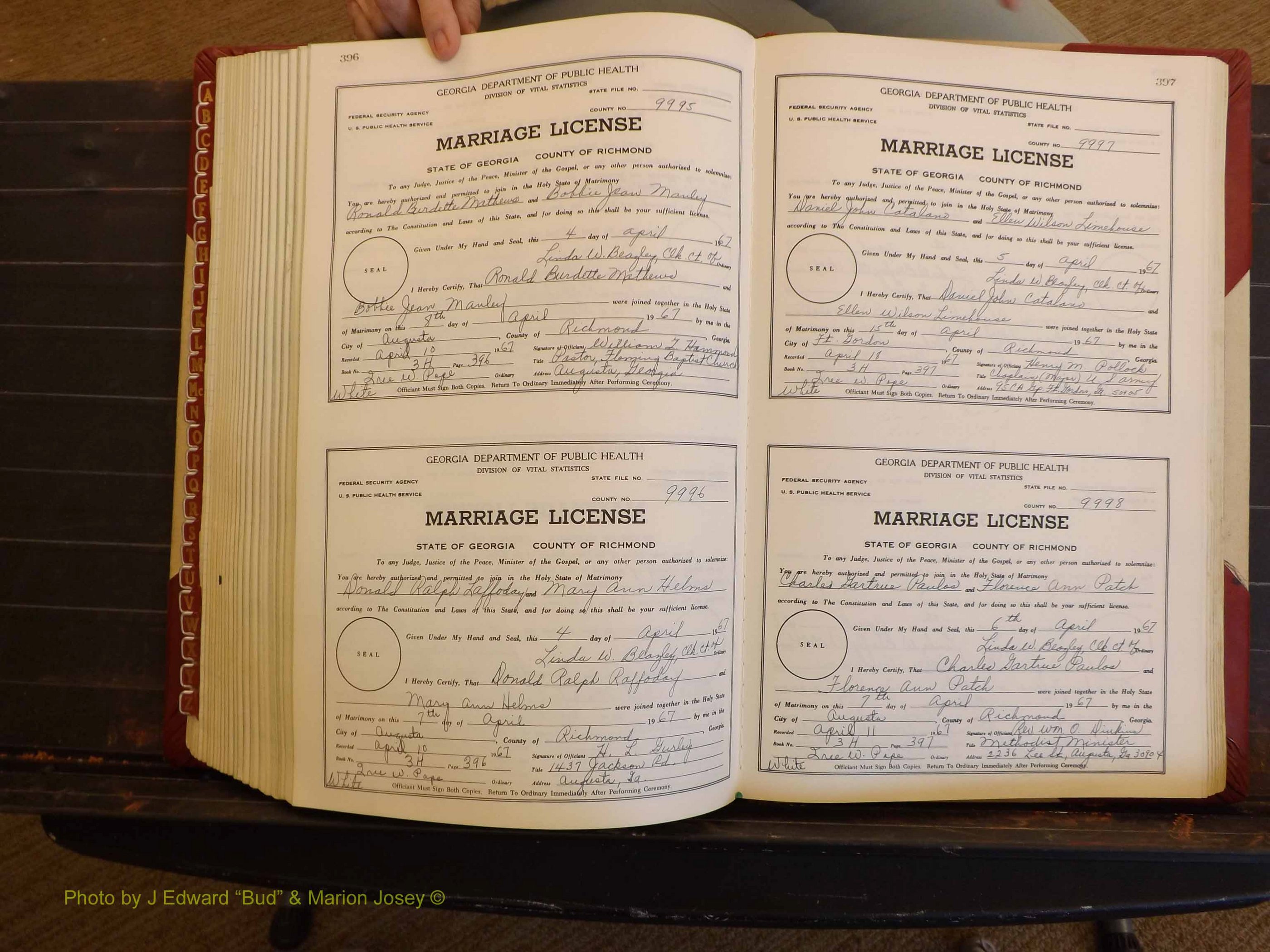 Richmond Marriages, 3H, 1966-1967 P 396-397.JPG