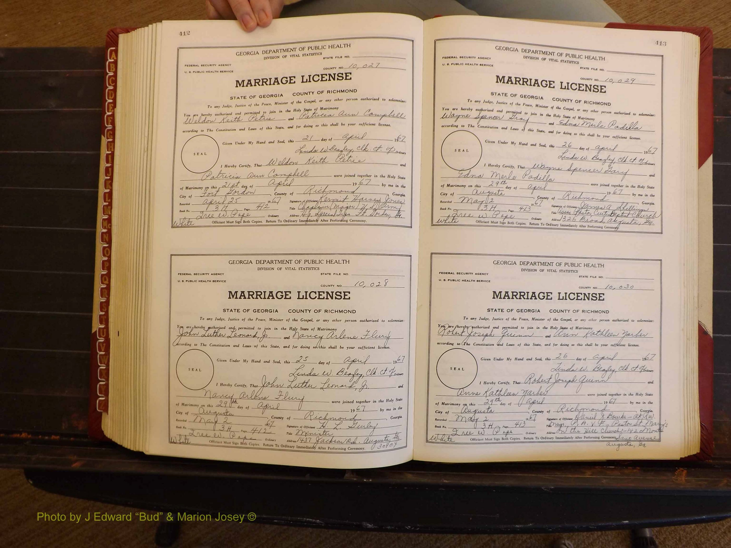 Richmond Marriages, 3H, 1966-1967 P 412-413.JPG