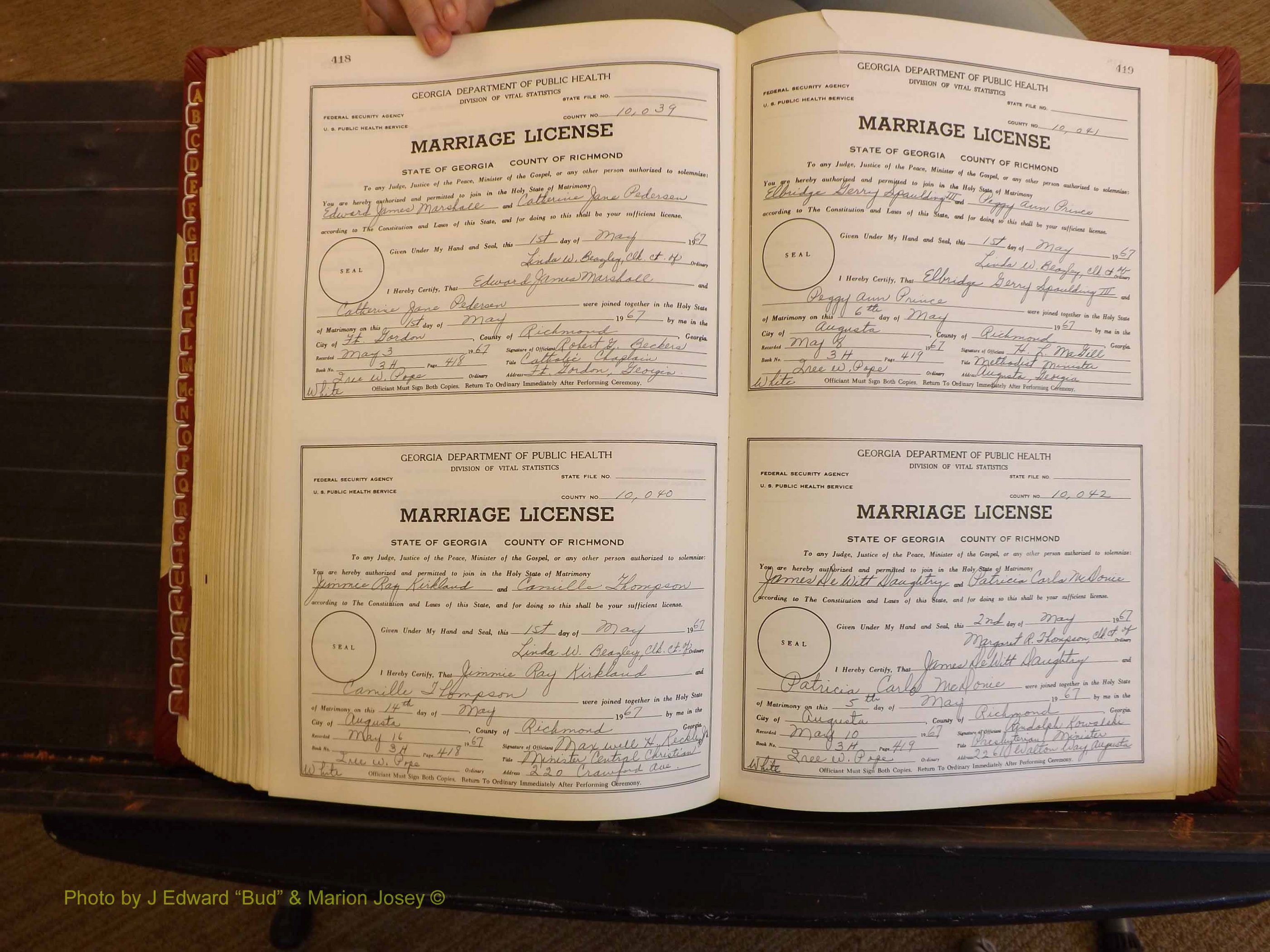 Richmond Marriages, 3H, 1966-1967 P 418-419.JPG