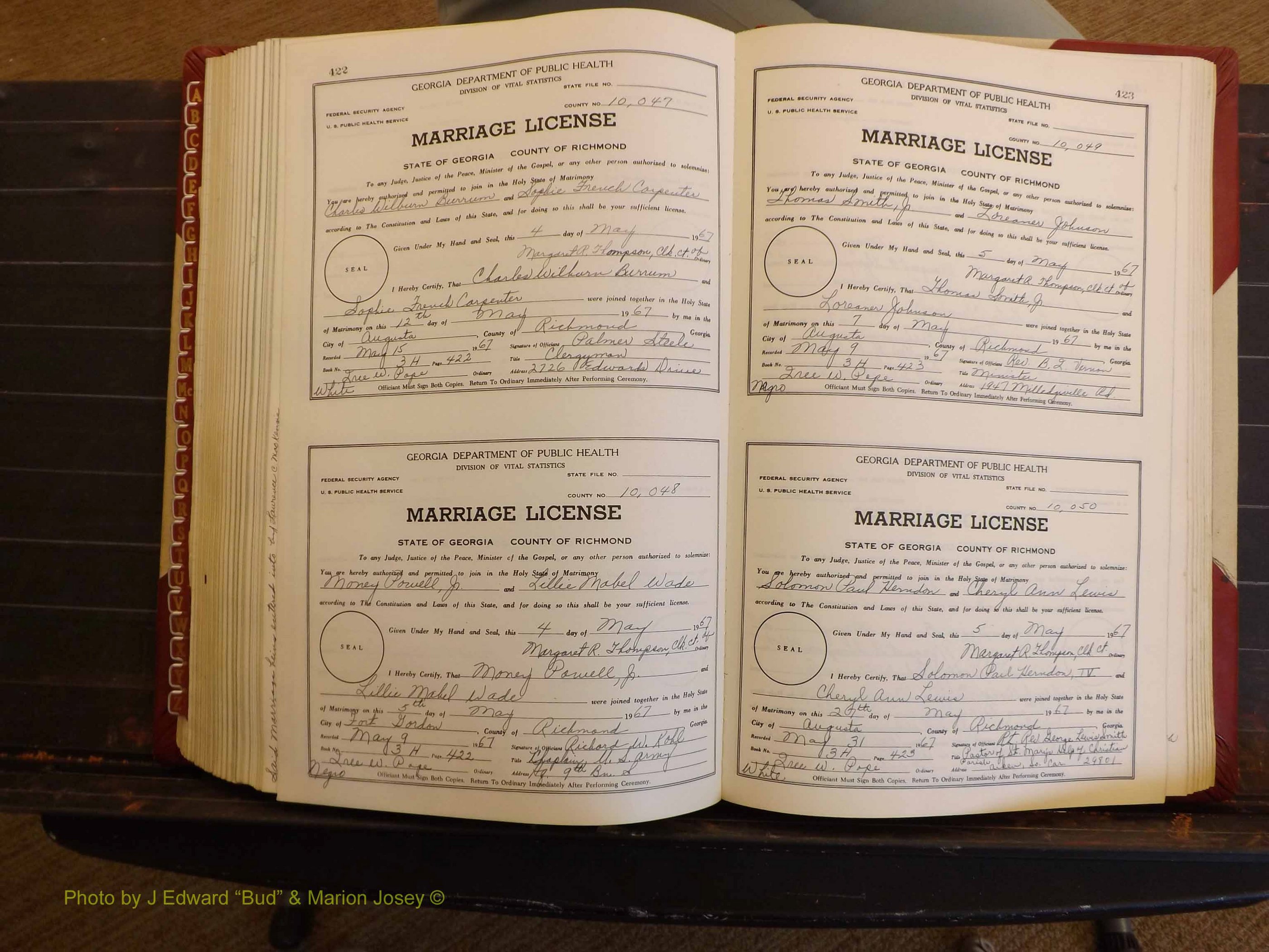 Richmond Marriages, 3H, 1966-1967 P 422-423.JPG