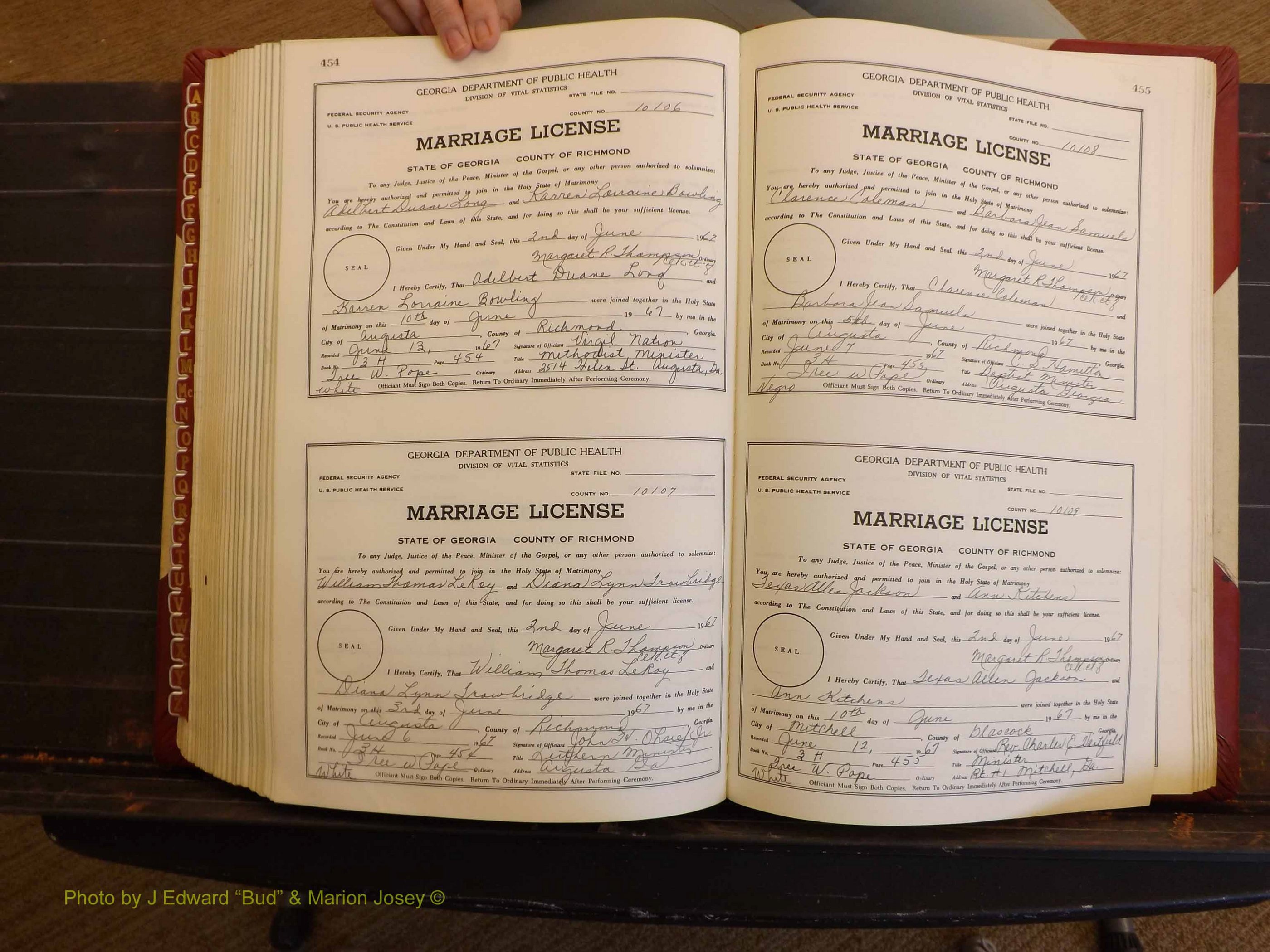 Richmond Marriages, 3H, 1966-1967 P 454-455.JPG