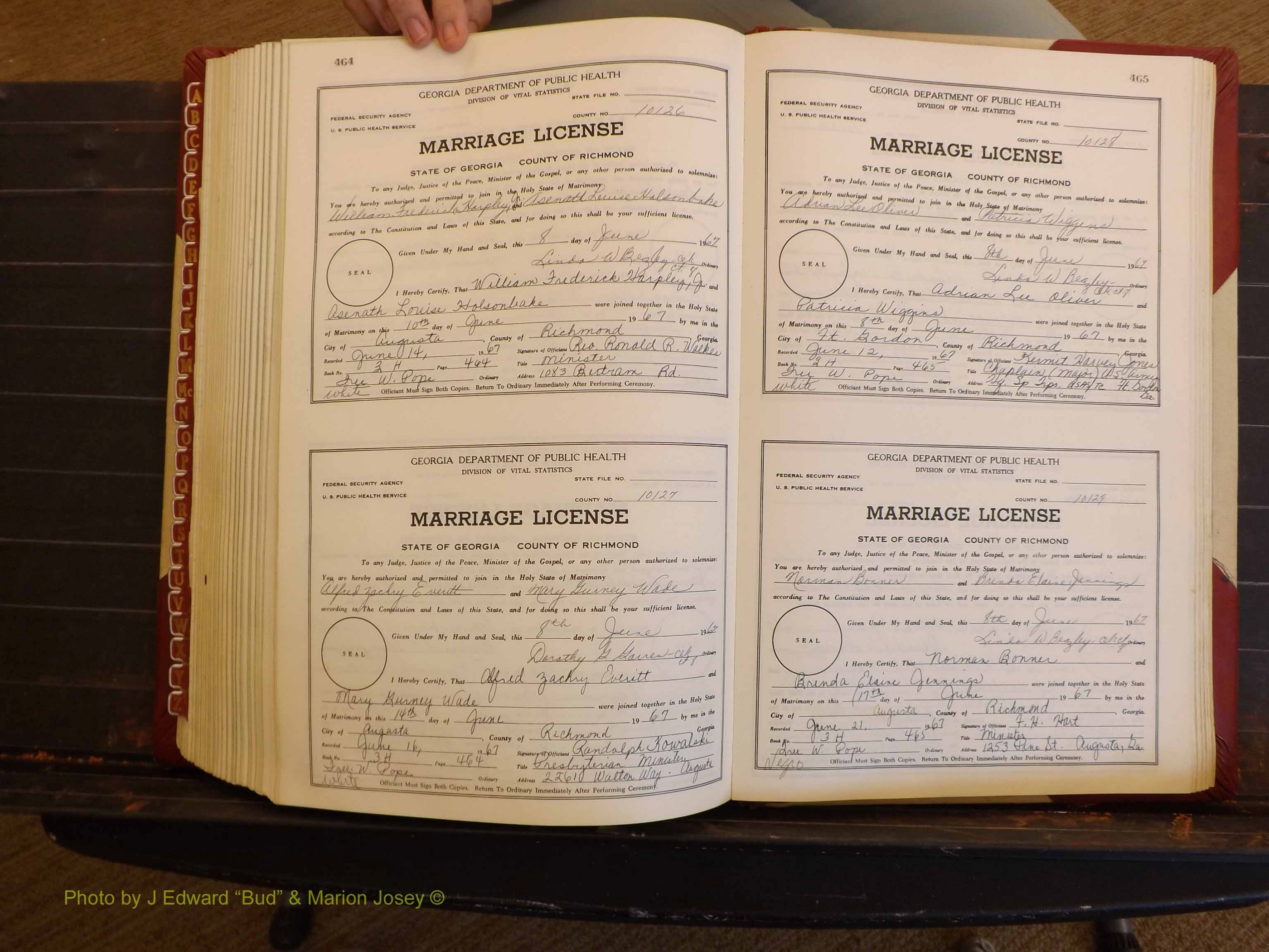 Richmond Marriages, 3H, 1966-1967 P 464-465.JPG