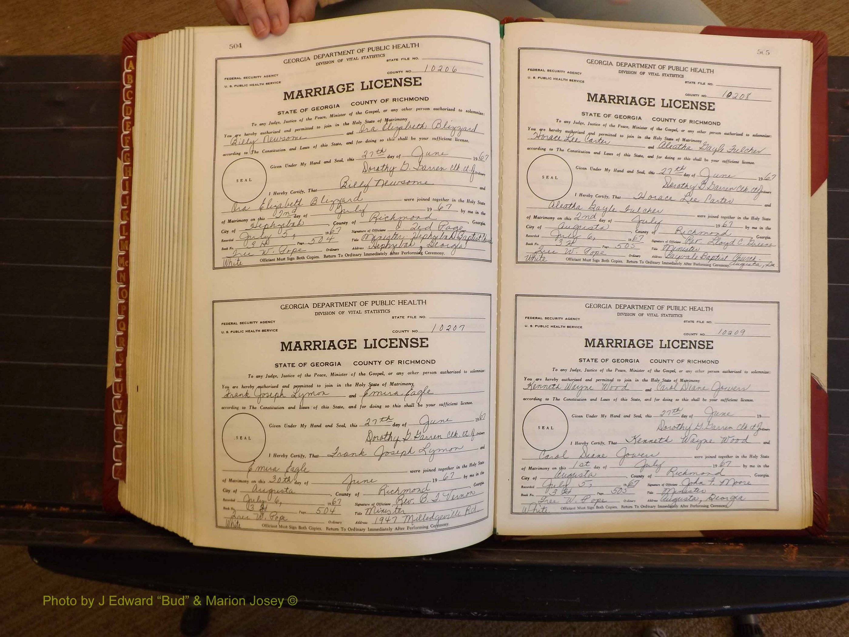 Richmond Marriages, 3H, 1966-1967 P 504-505.JPG