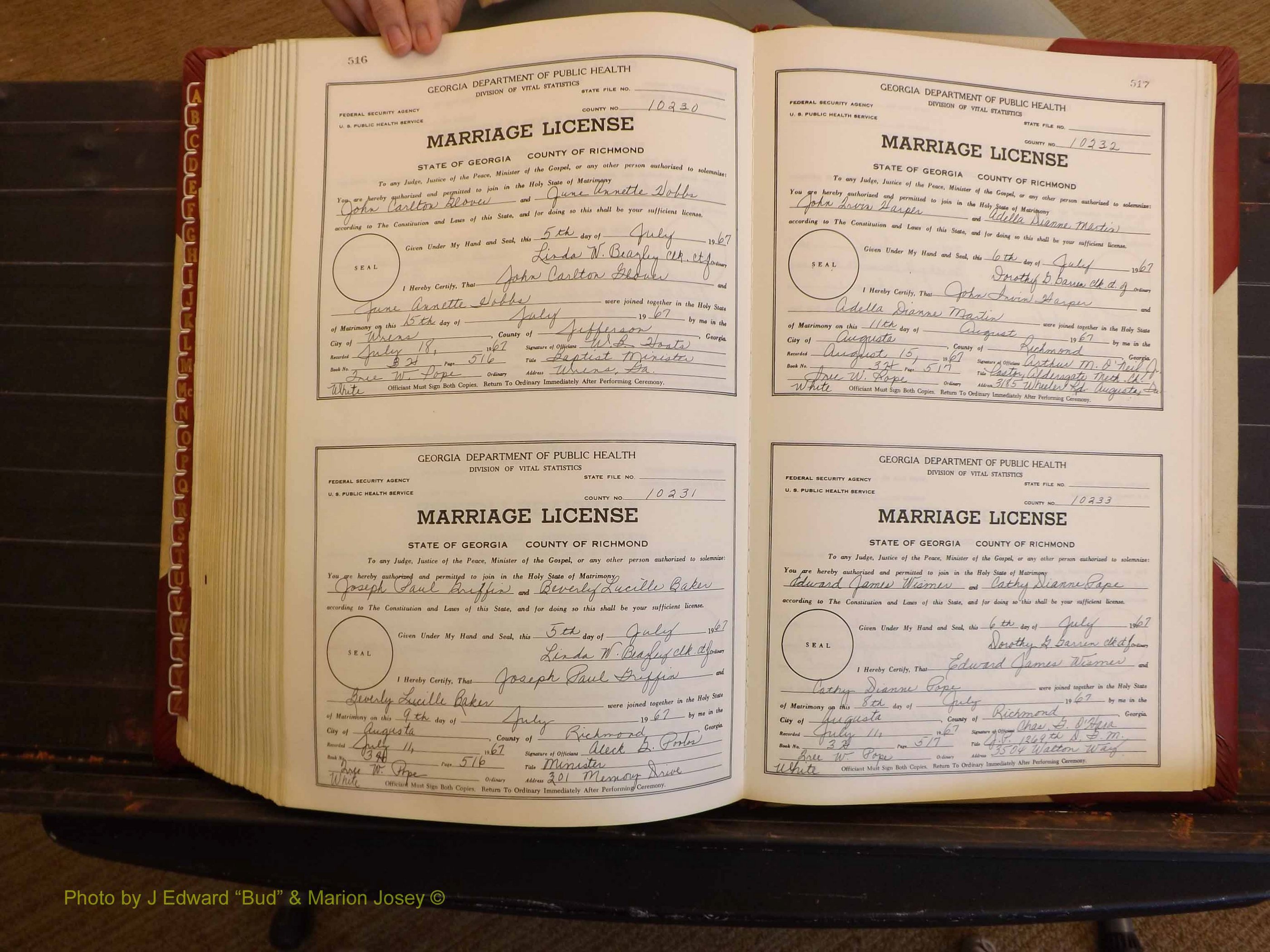 Richmond Marriages, 3H, 1966-1967 P 516-517.JPG