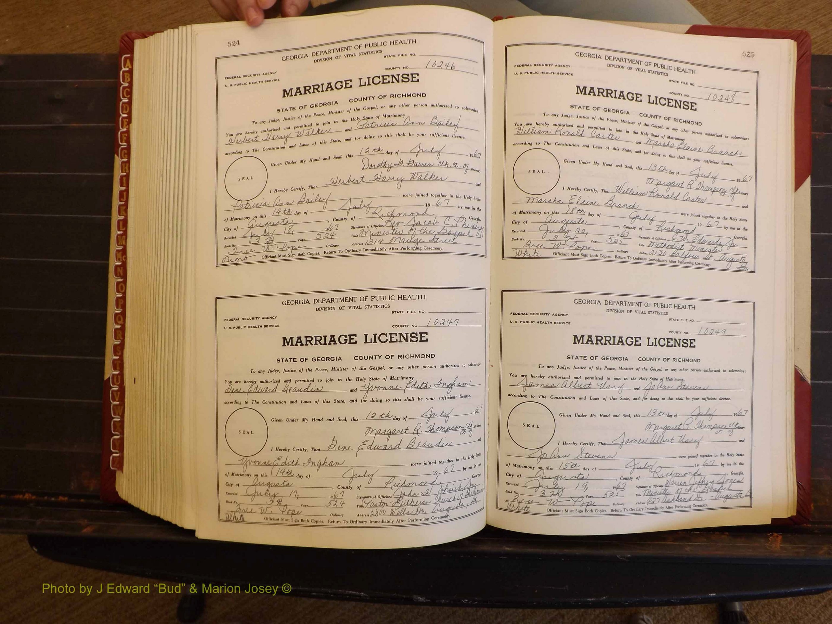 Richmond Marriages, 3H, 1966-1967 P 524-525.JPG