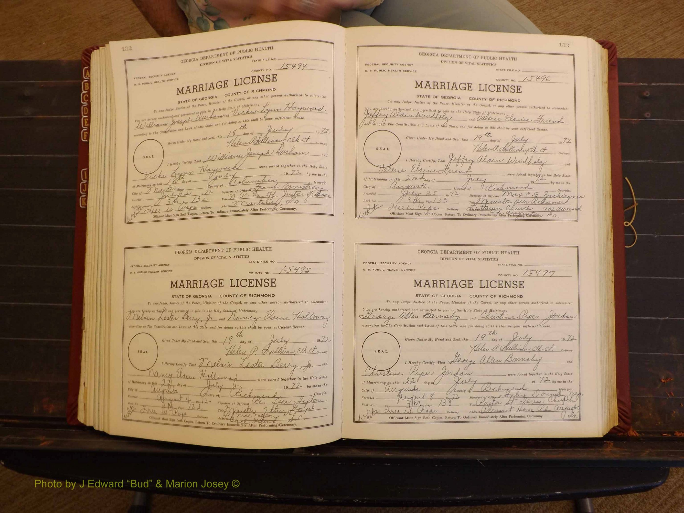 Richmond Marriages, 3M, 1972-1973 P 132-133.JPG