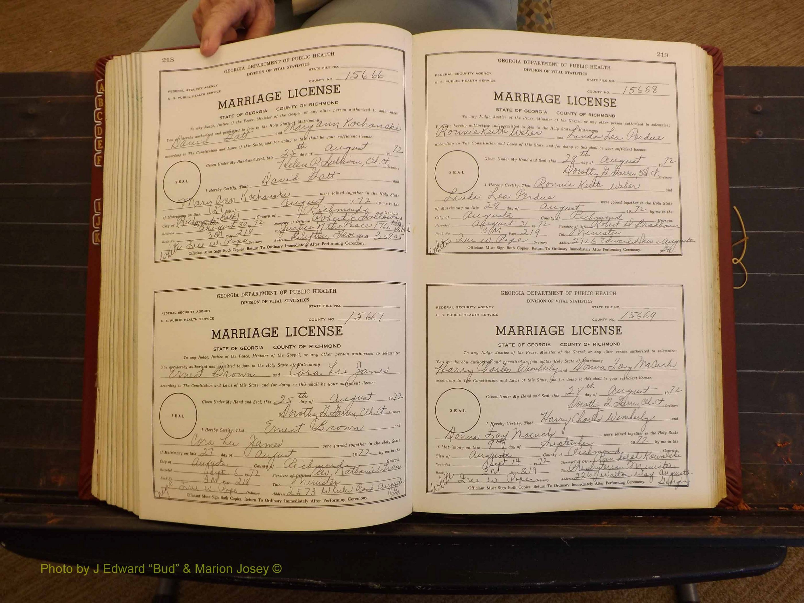 Richmond Marriages, 3M, 1972-1973 P 218-219.JPG