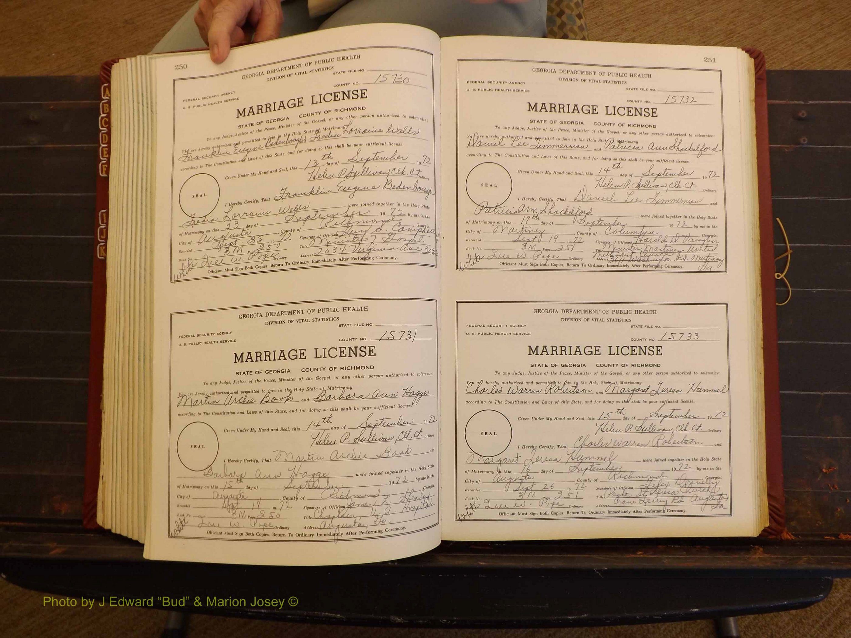 Richmond Marriages, 3M, 1972-1973 P 250-251.JPG