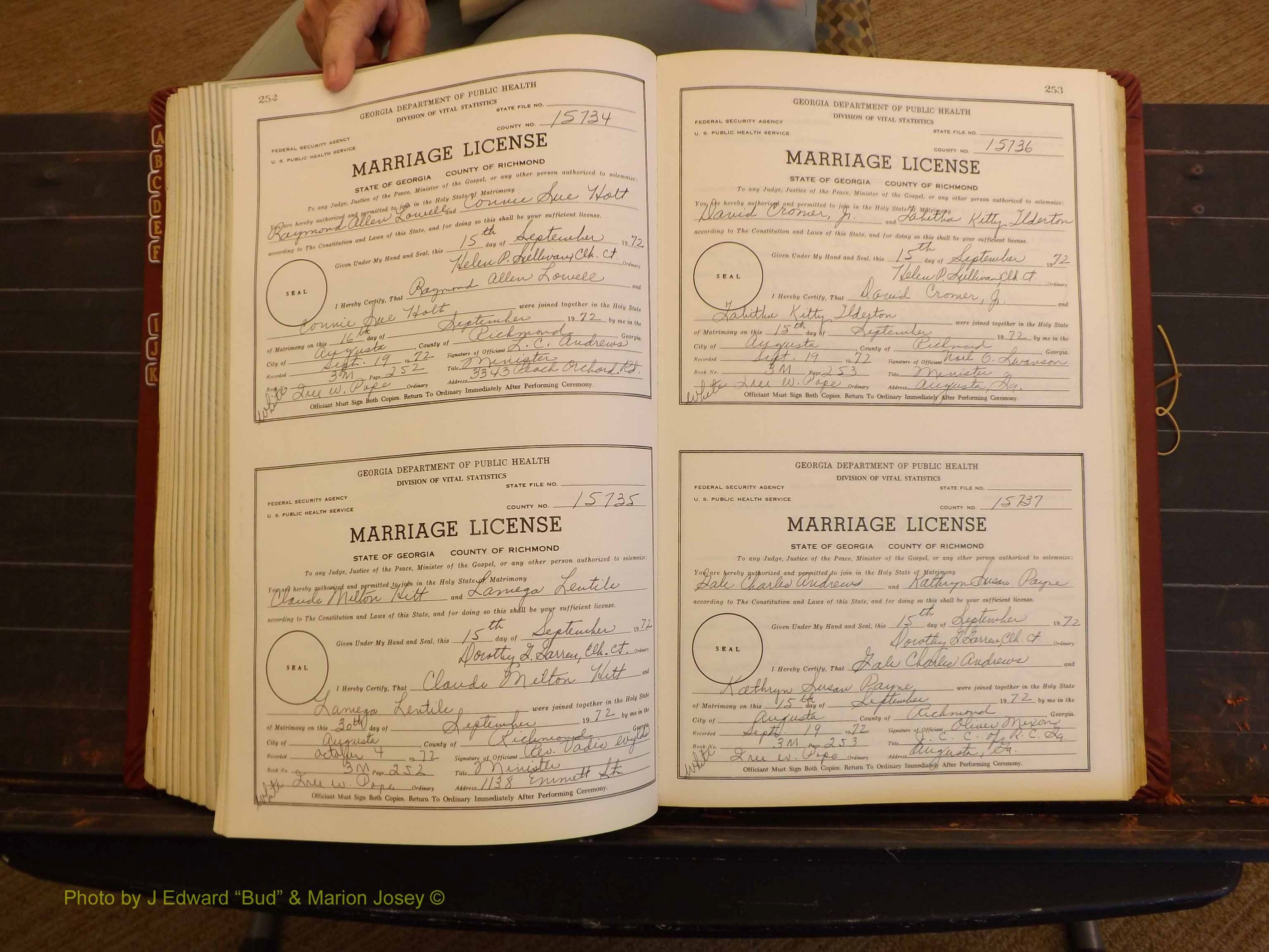 Richmond Marriages, 3M, 1972-1973 P 252-253.JPG