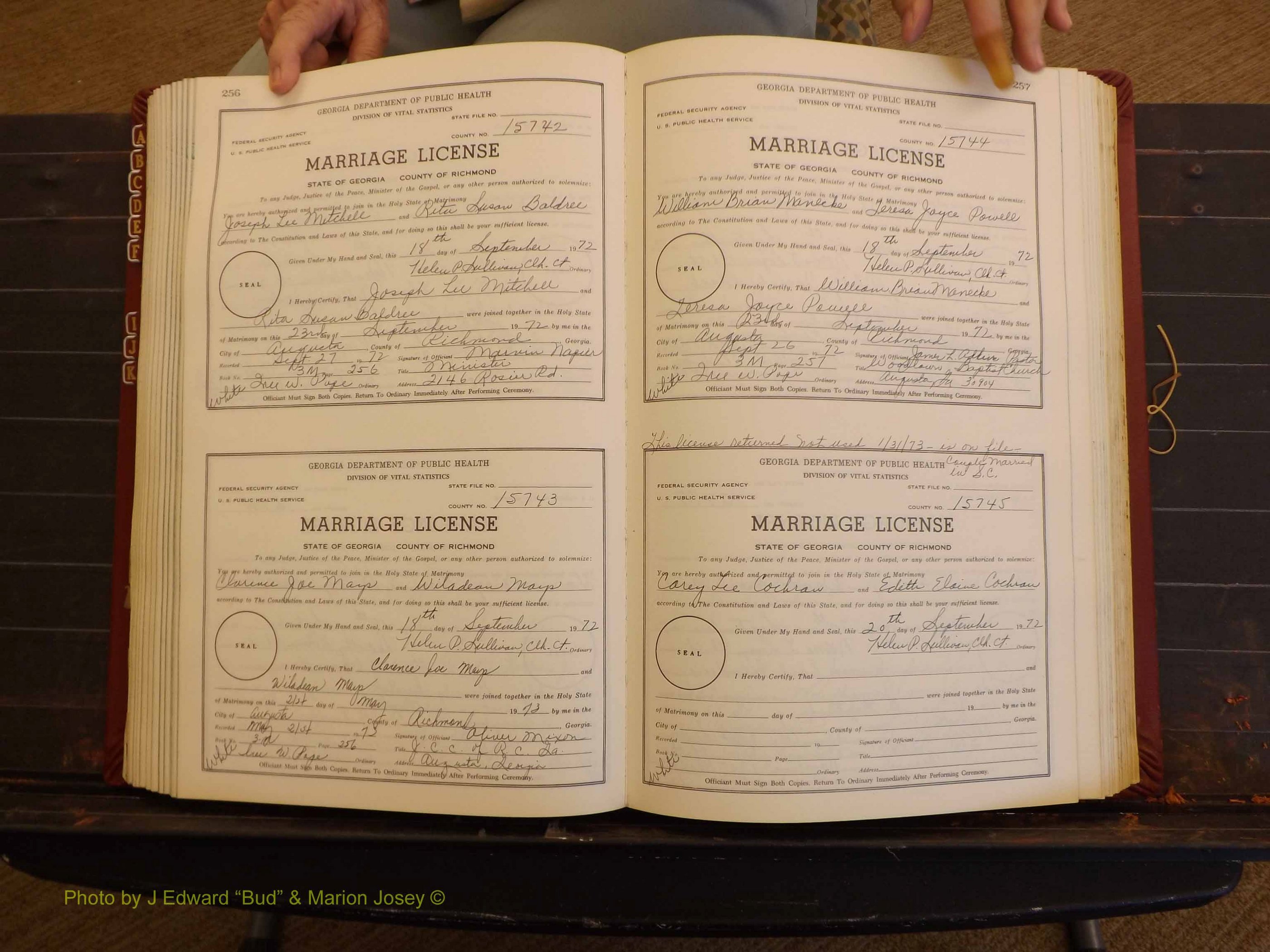 Richmond Marriages, 3M, 1972-1973 P 256-257.JPG