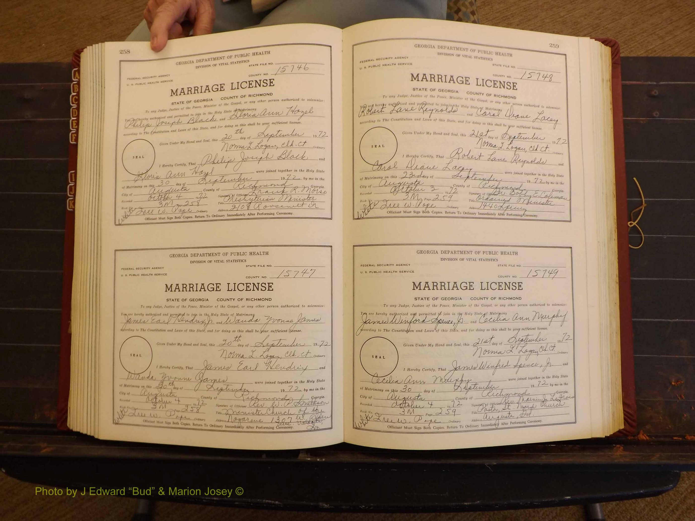 Richmond Marriages, 3M, 1972-1973 P 258-259.JPG