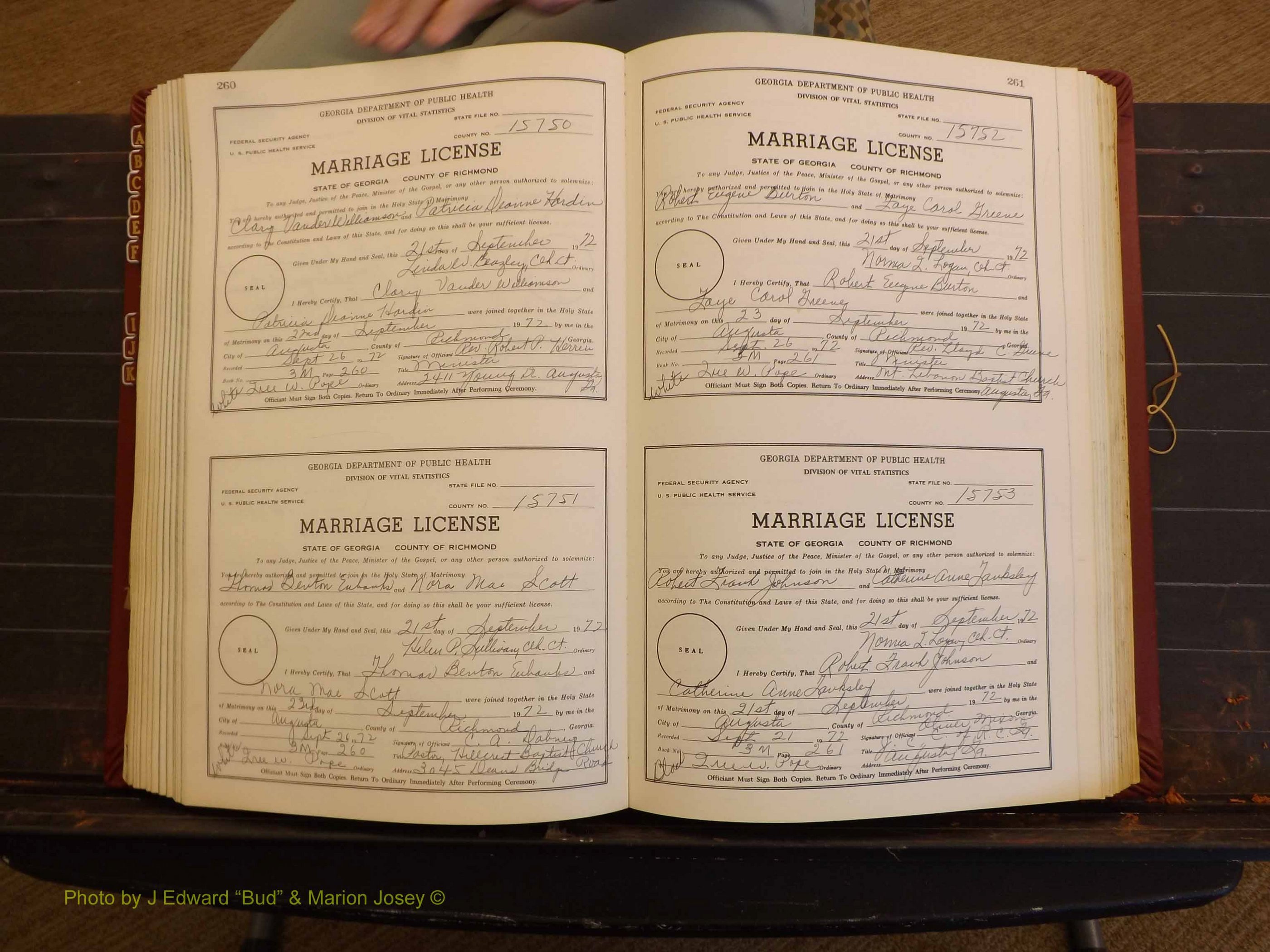 Richmond Marriages, 3M, 1972-1973 P 260-261.JPG