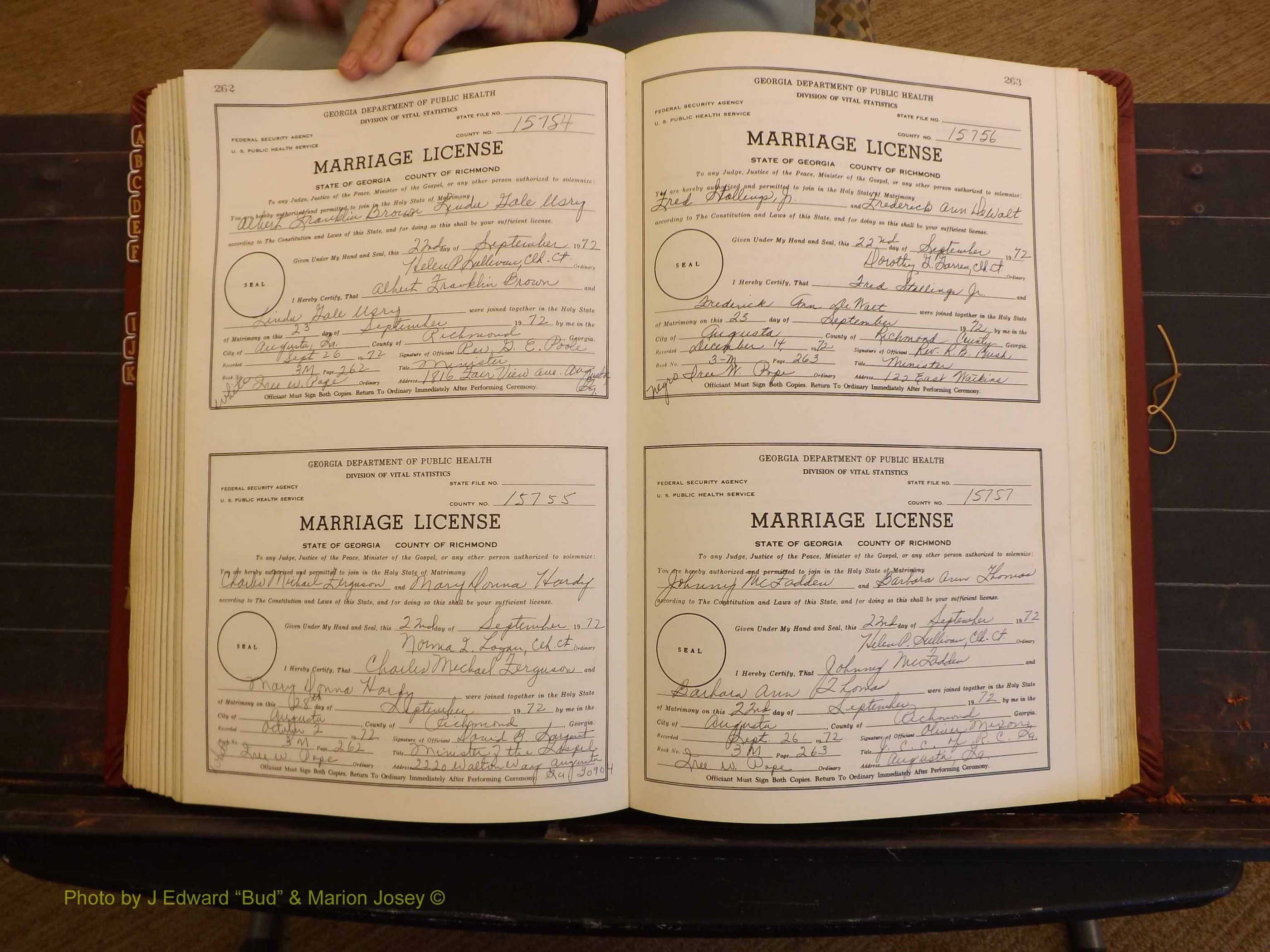 Richmond Marriages, 3M, 1972-1973 P 262-263.JPG