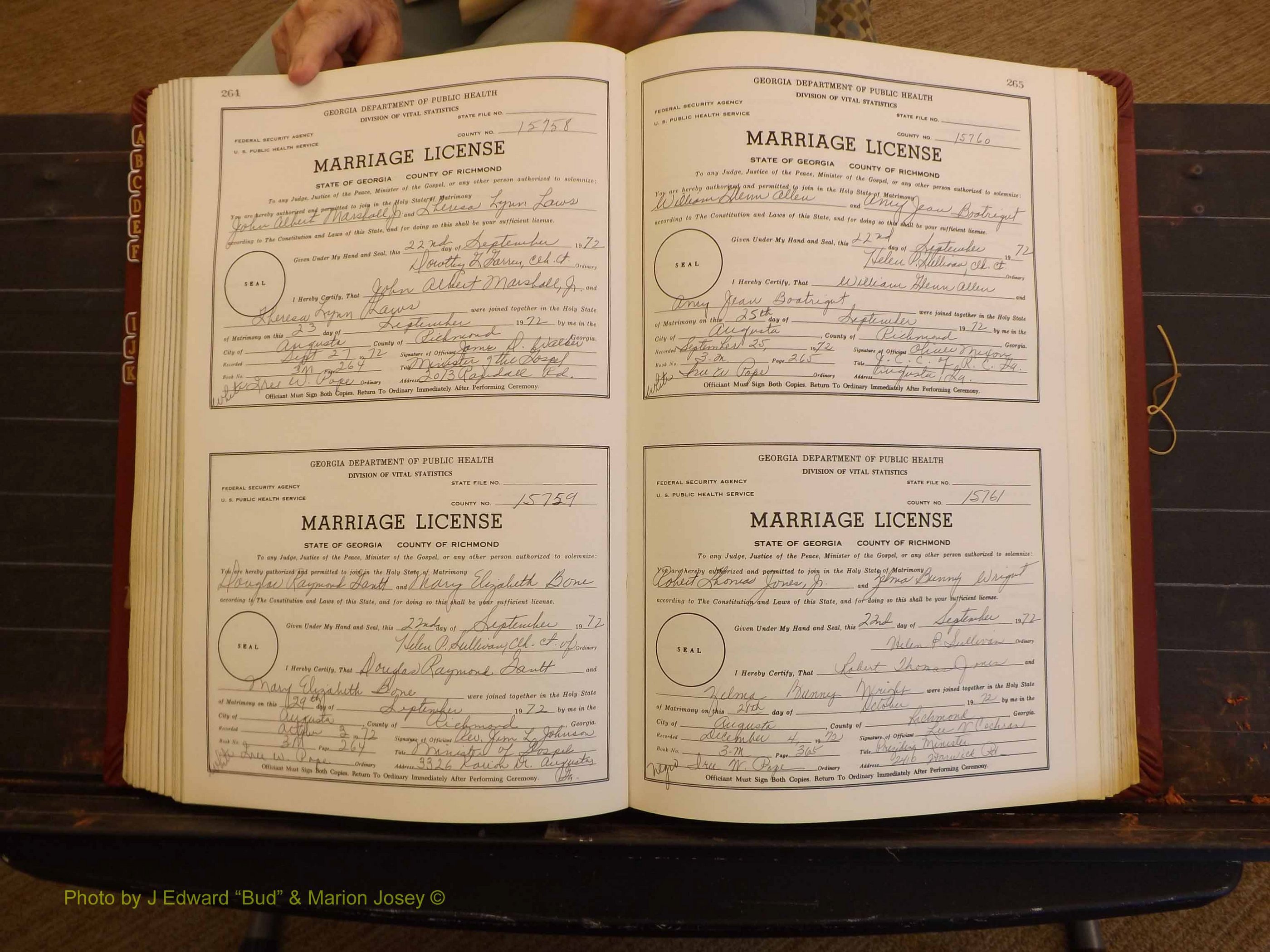Richmond Marriages, 3M, 1972-1973 P 264-265.JPG