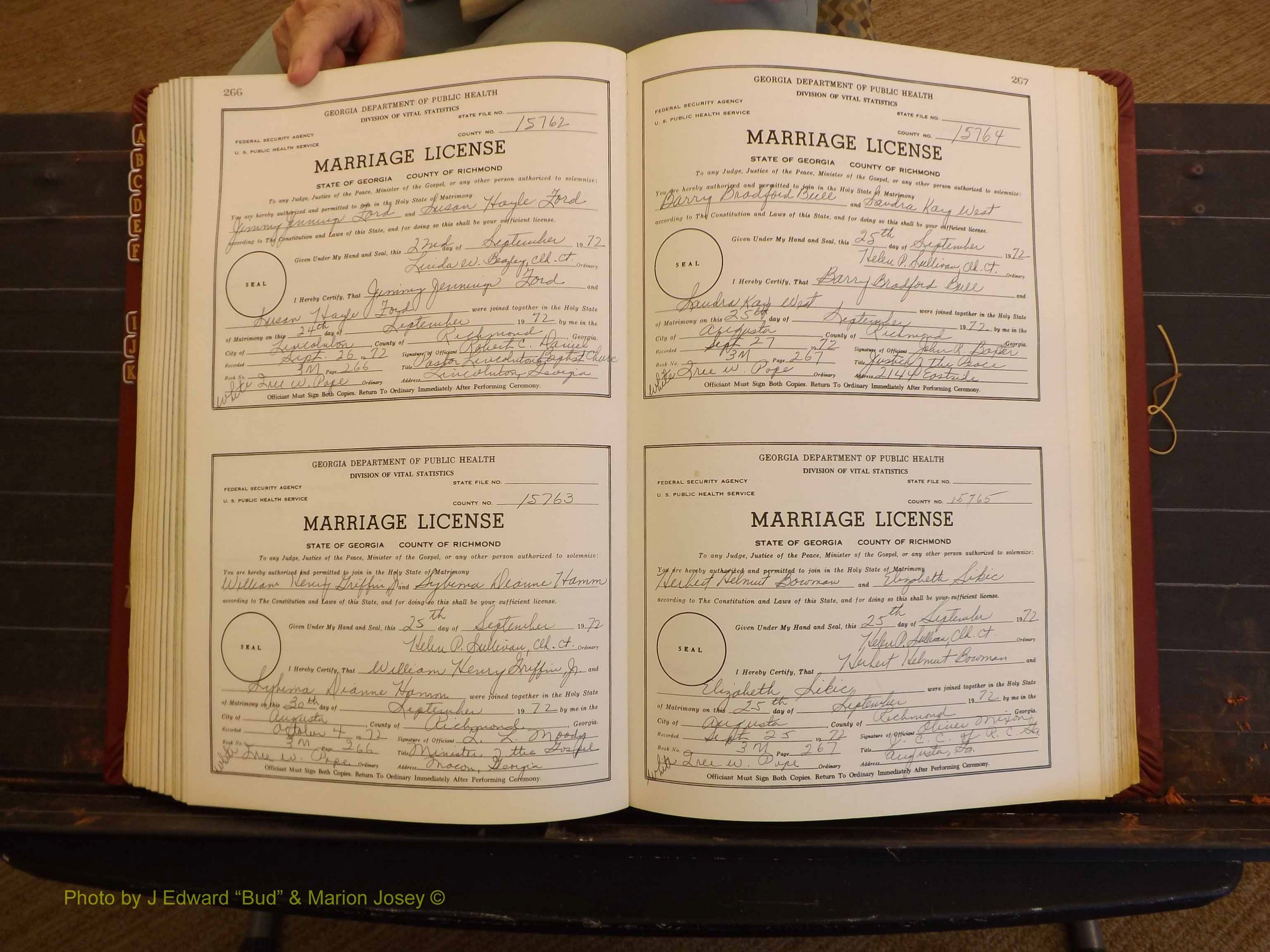Richmond Marriages, 3M, 1972-1973 P 266-267.JPG