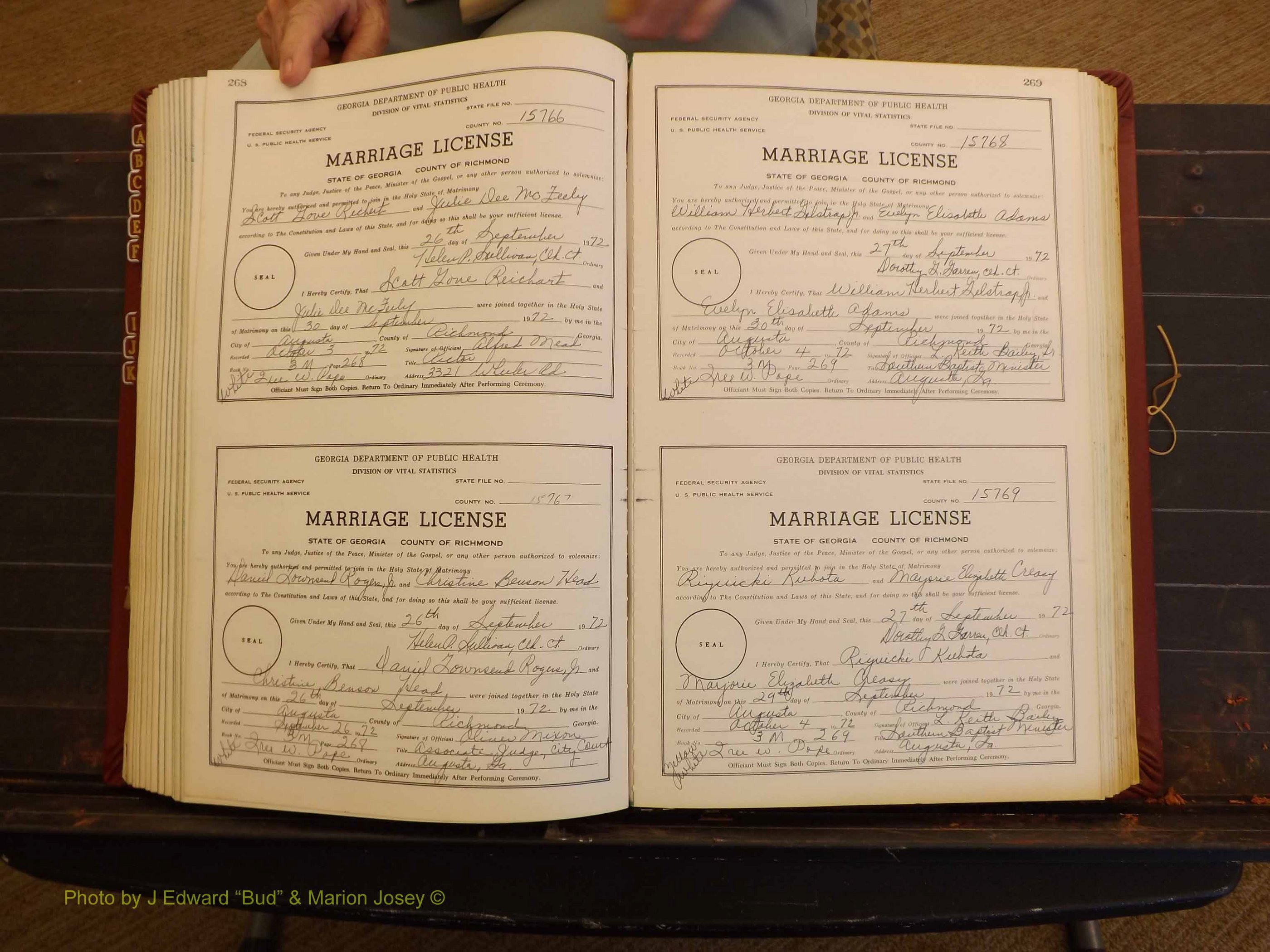 Richmond Marriages, 3M, 1972-1973 P 268-269.JPG