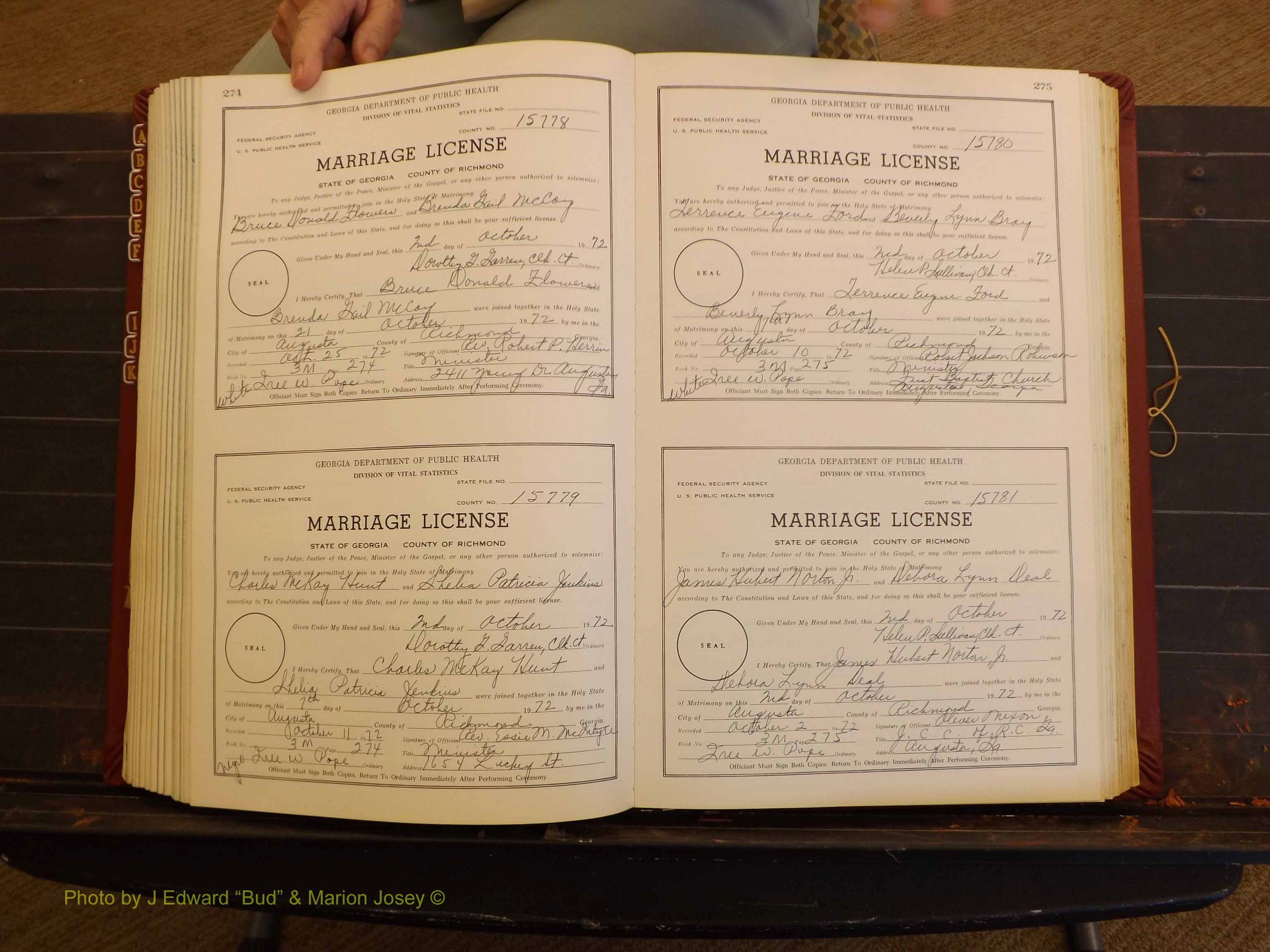Richmond Marriages, 3M, 1972-1973 P 274-275.JPG