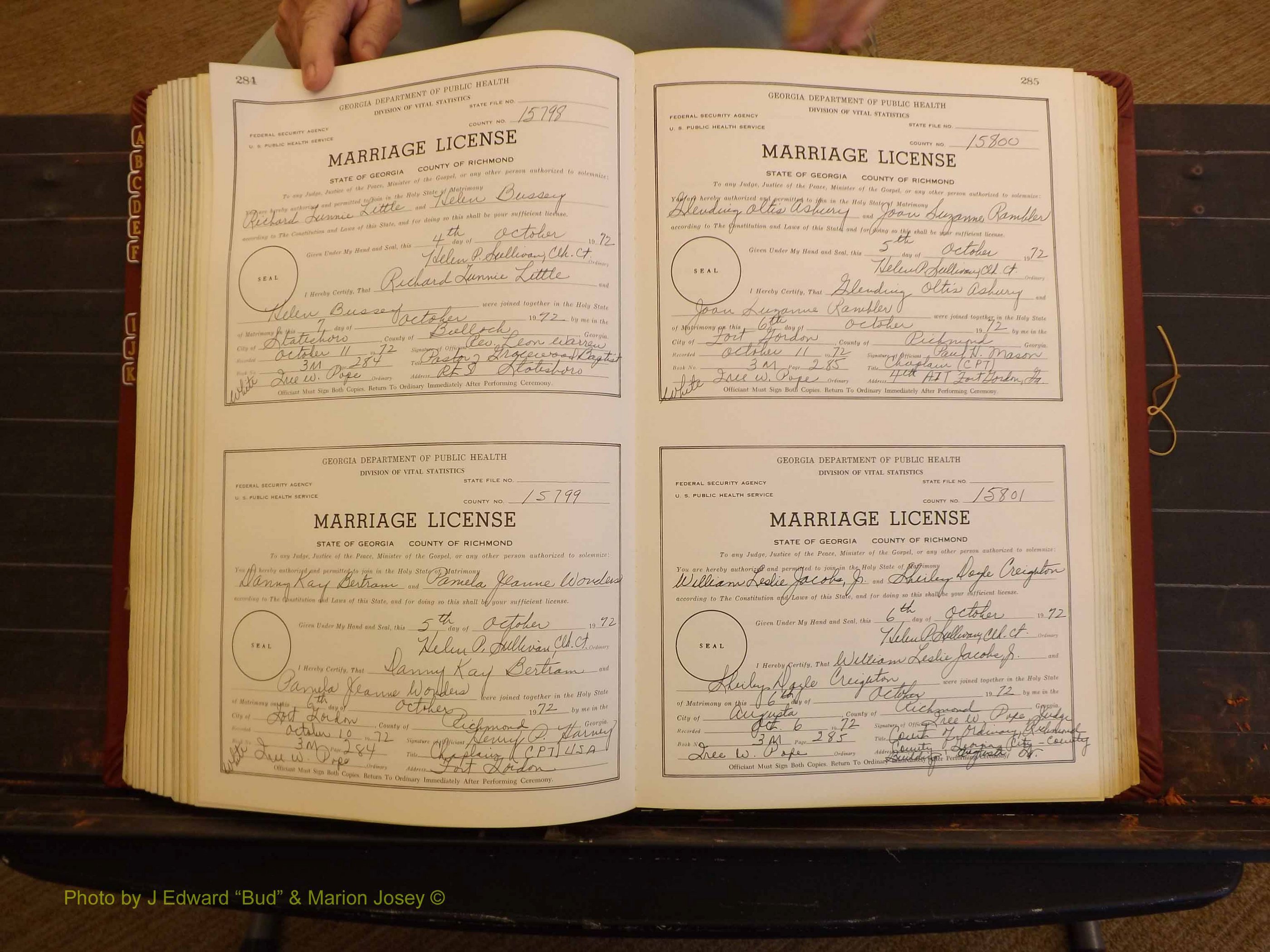 Richmond Marriages, 3M, 1972-1973 P 284-285.JPG