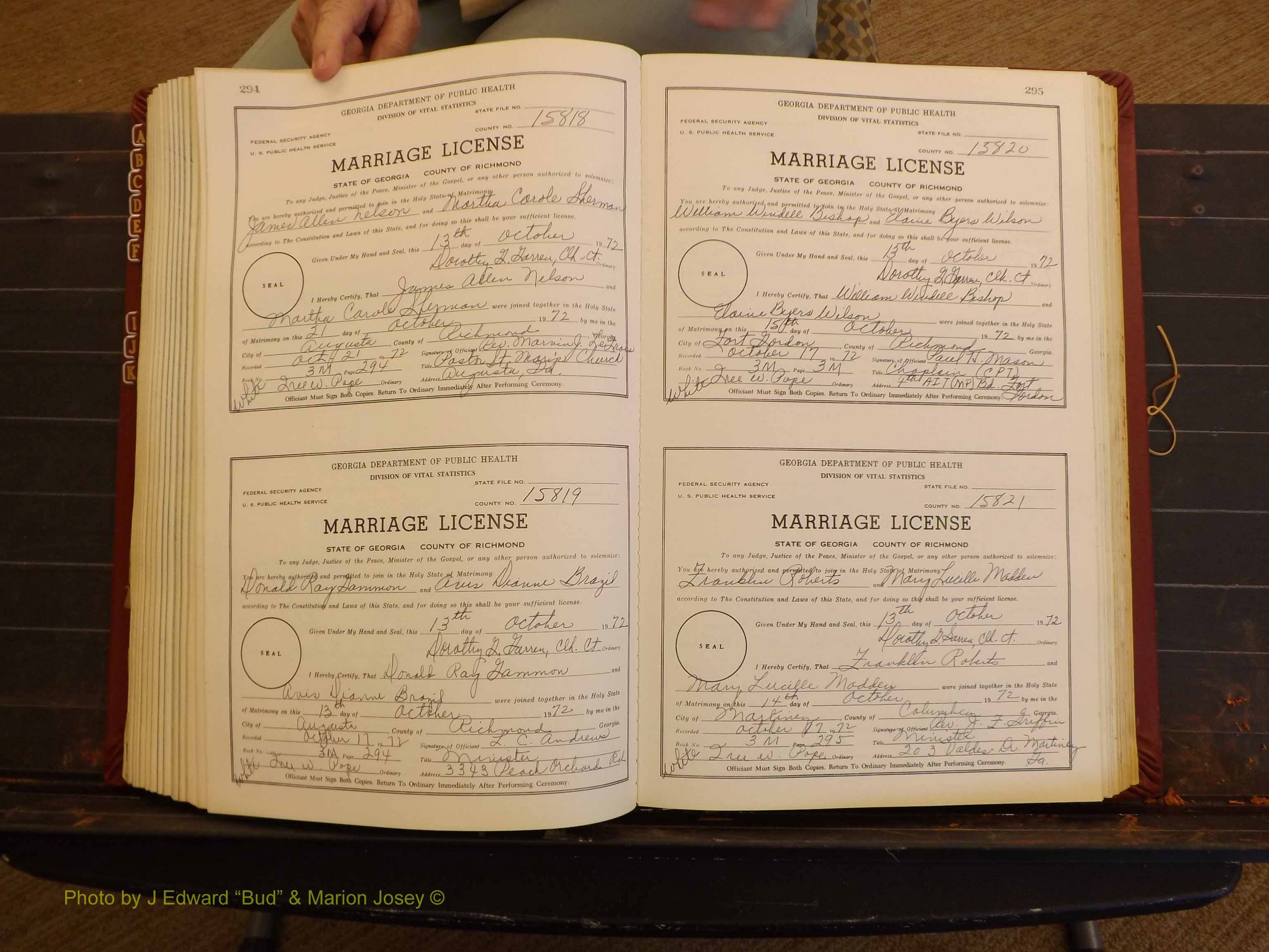 Richmond Marriages, 3M, 1972-1973 P 294-295.JPG