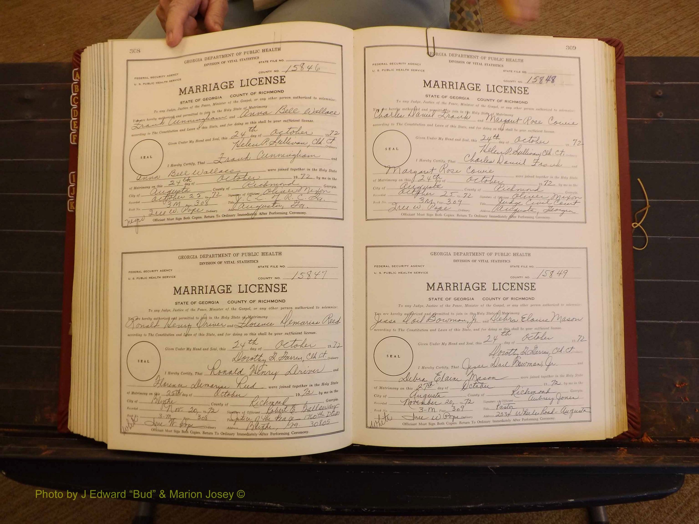 Richmond Marriages, 3M, 1972-1973 P 308-309.JPG