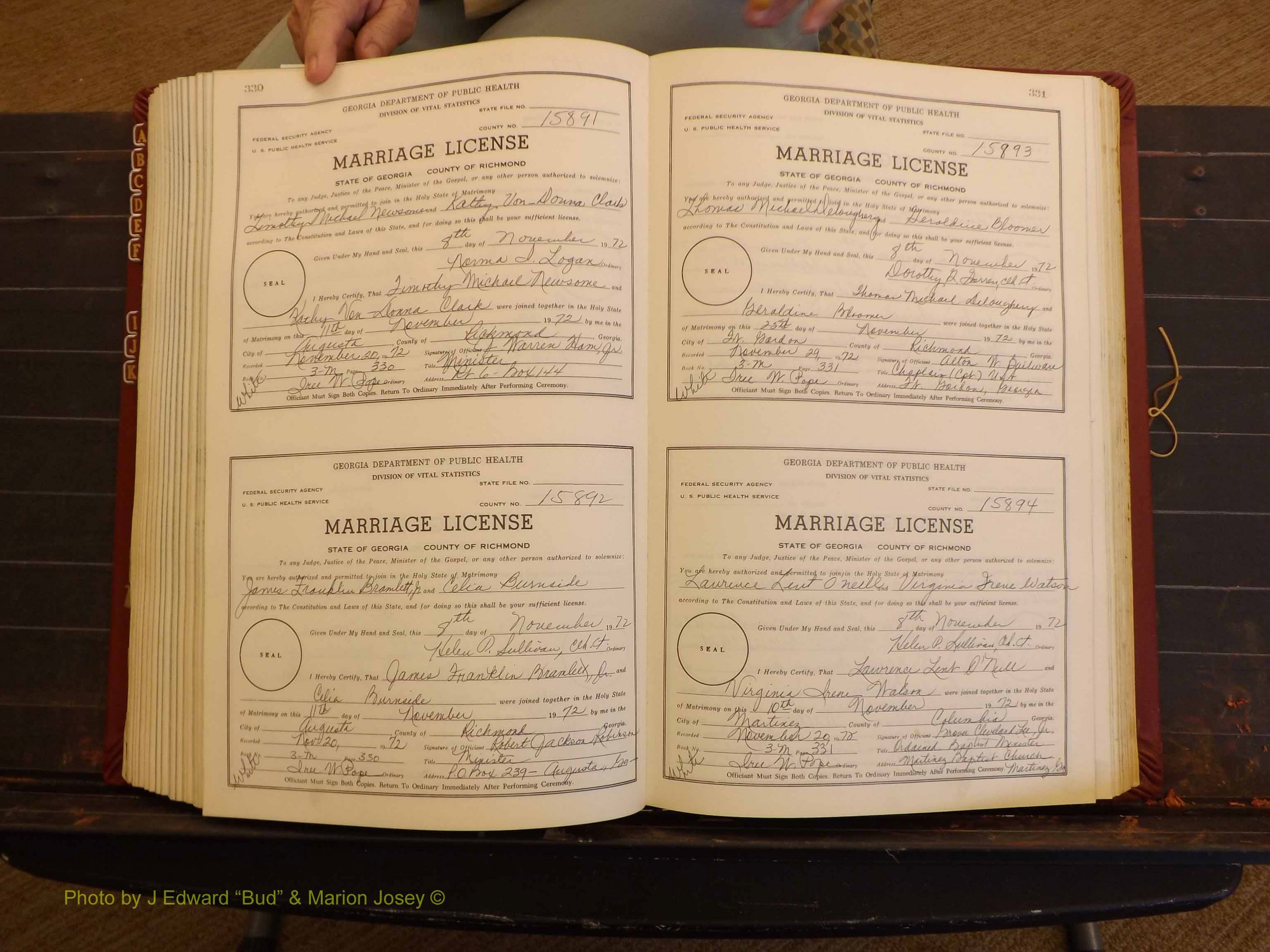 Richmond Marriages, 3M, 1972-1973 P 330-331.JPG