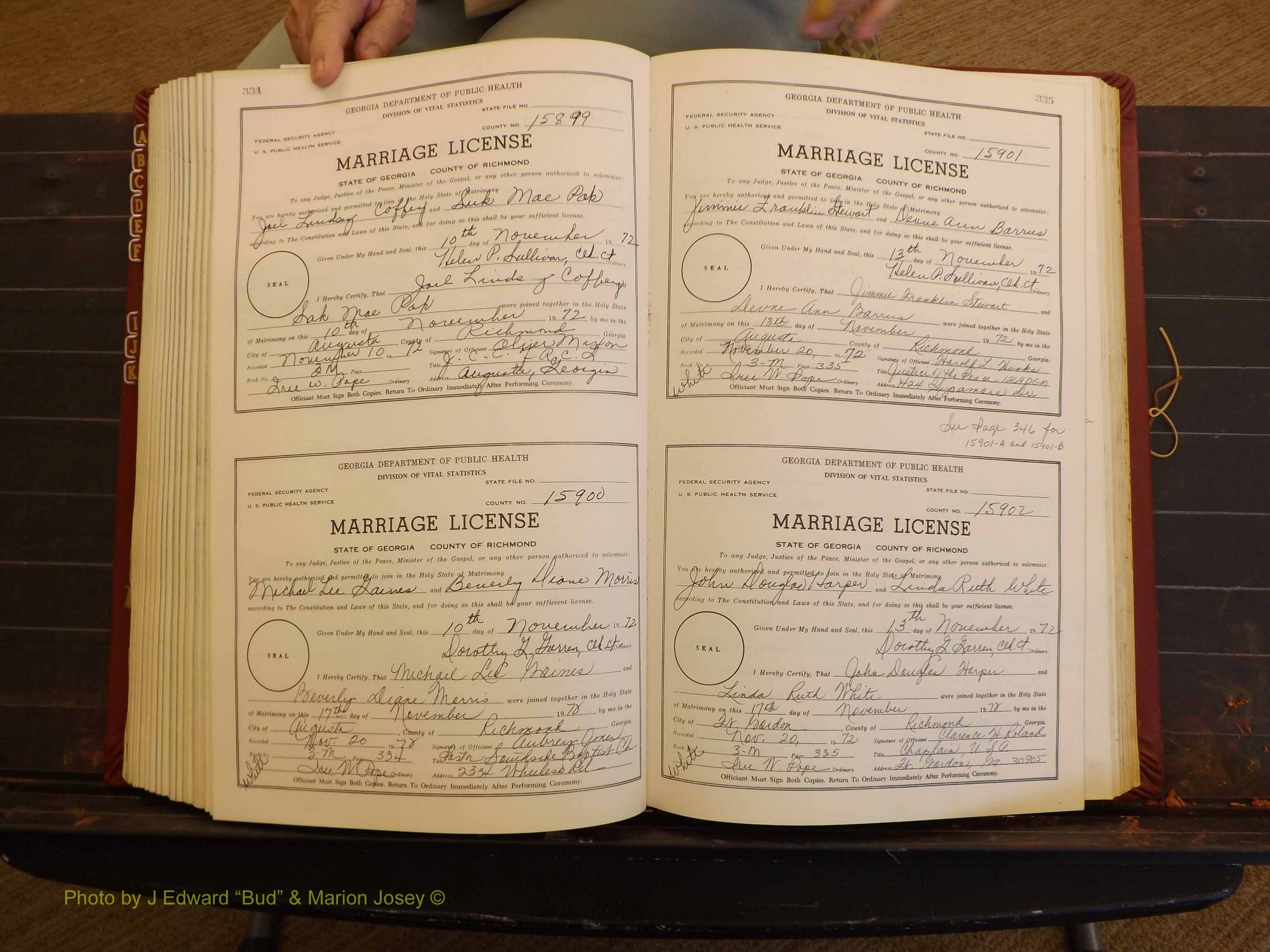 Richmond Marriages, 3M, 1972-1973 P 334-335.JPG